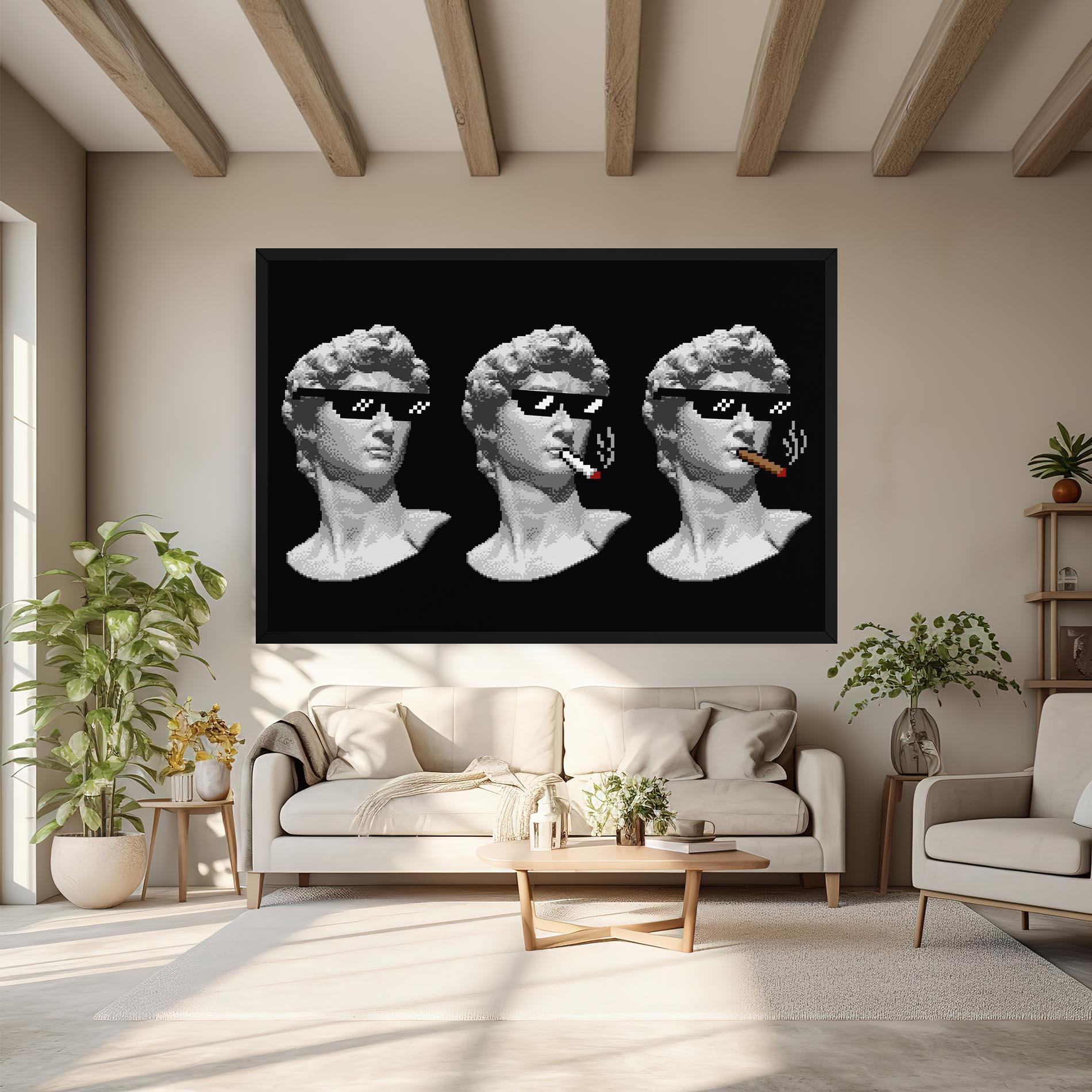 Tablou Canvas Statue Smoking mockup 6