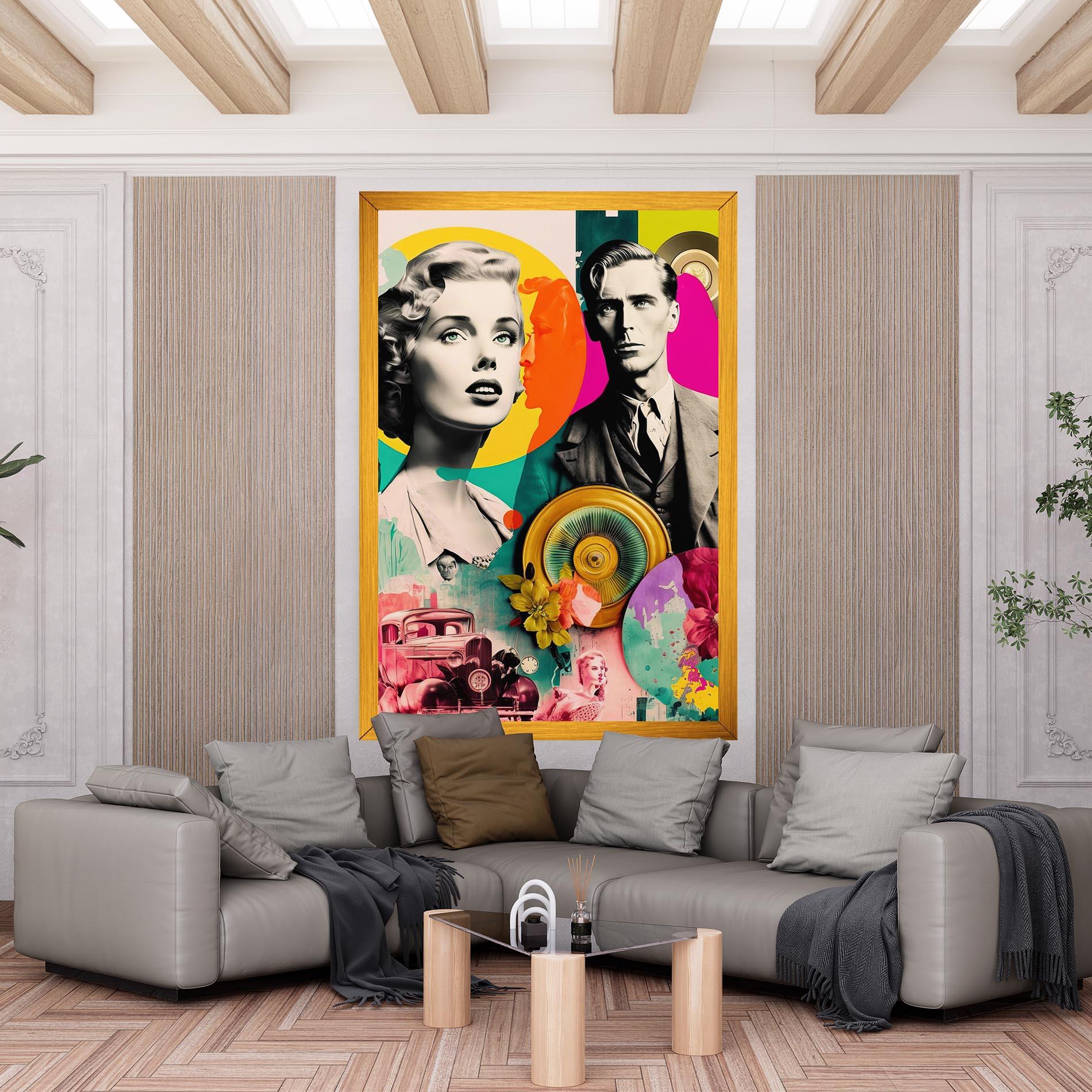 Tablou Canvas 60s Retro Collage mockup 6