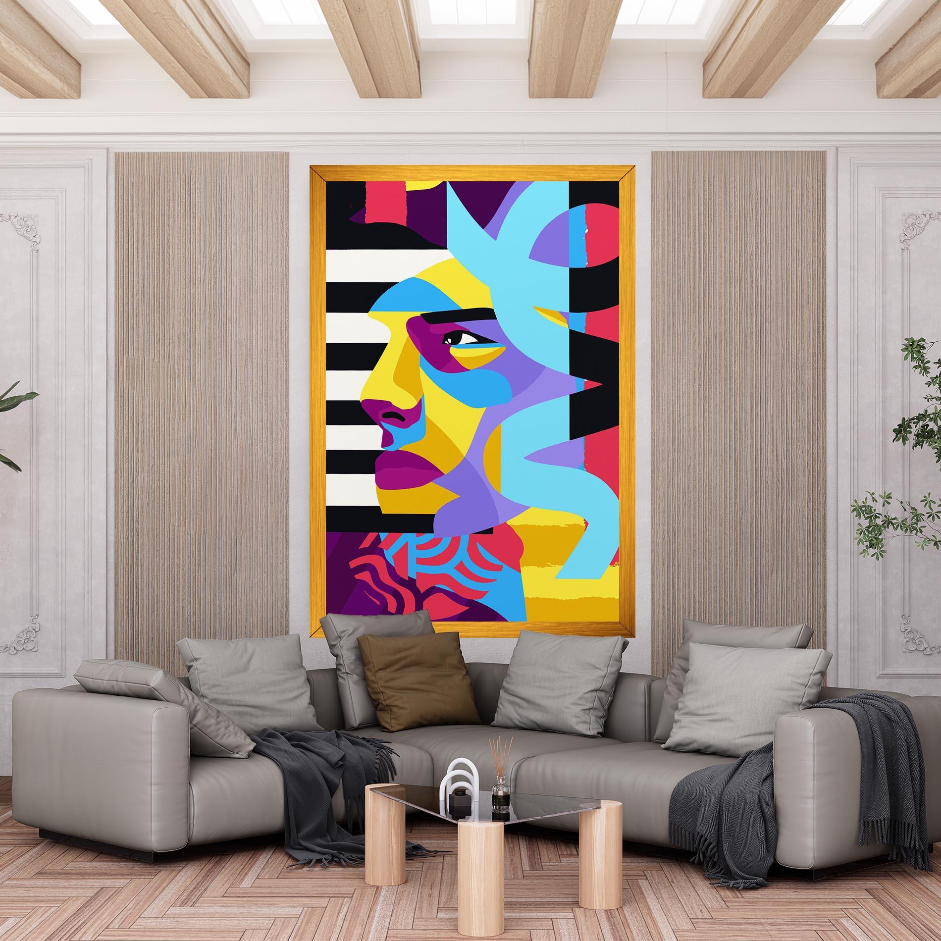 Tablou Canvas Abstract Male Face mockup 6