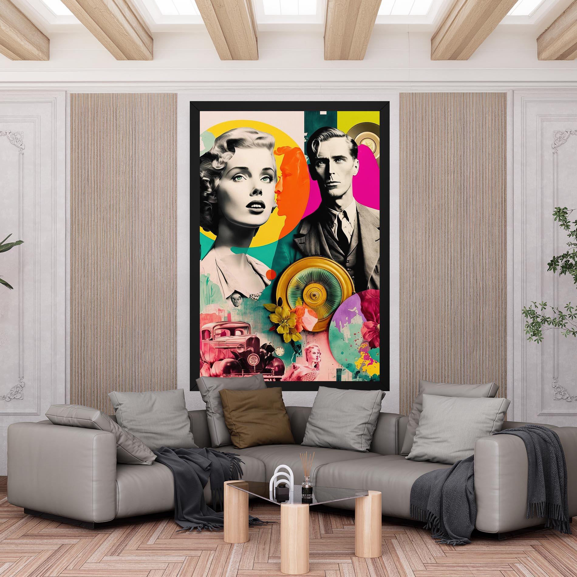 Tablou Canvas 60s Retro Collage mockup 6