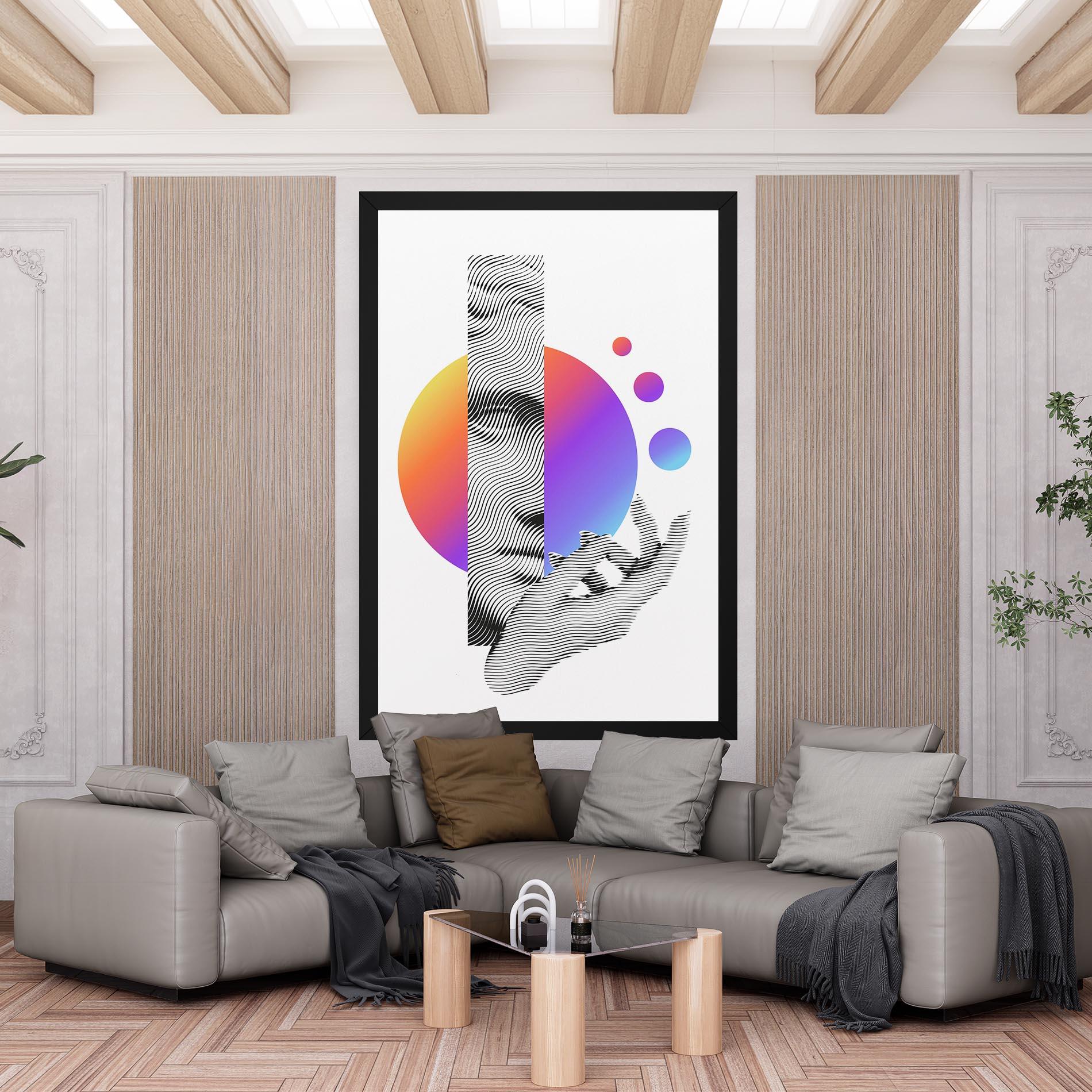 Tablou Canvas Orange Light Statue mockup 6