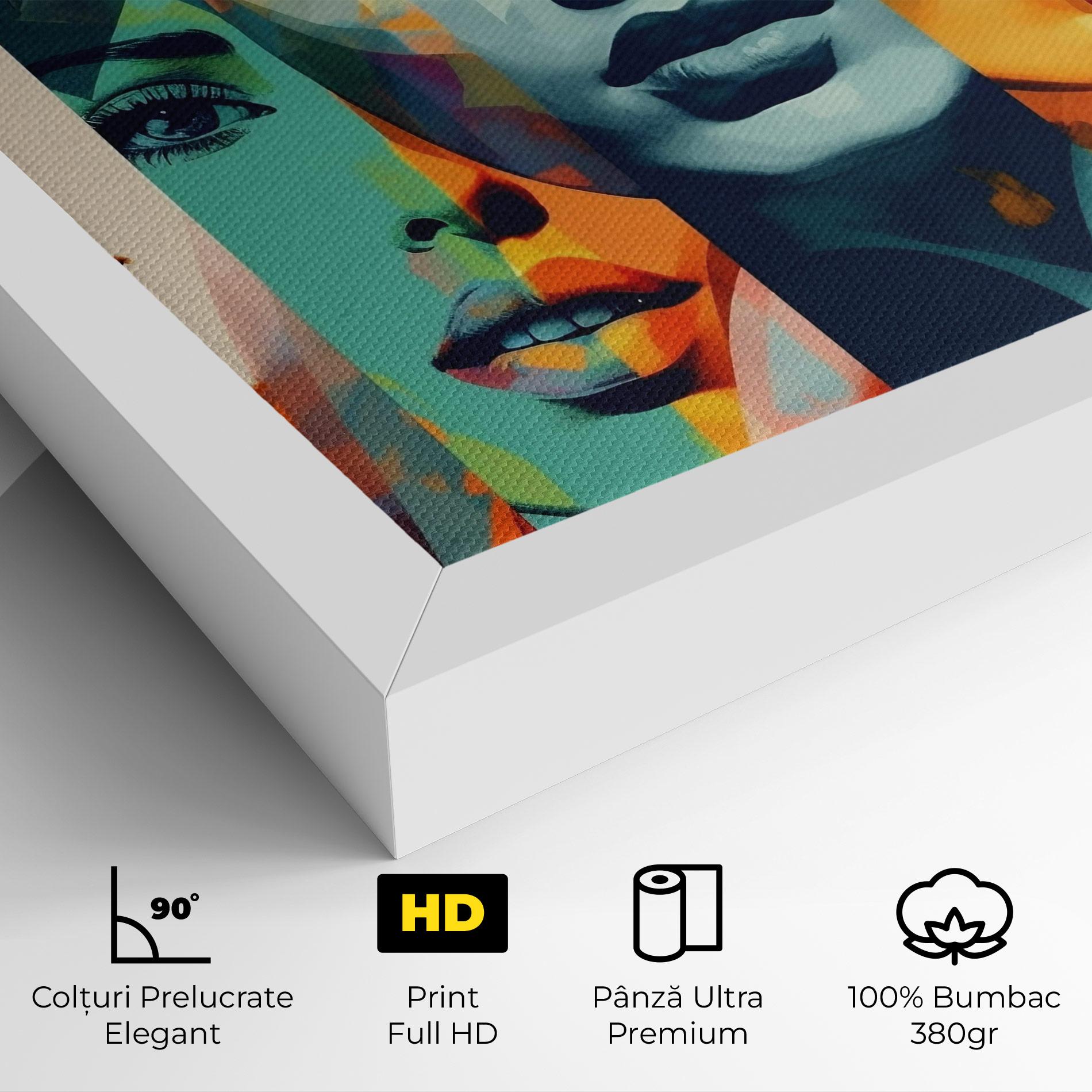 Tablou Canvas Abstract Face Collage mockup 4