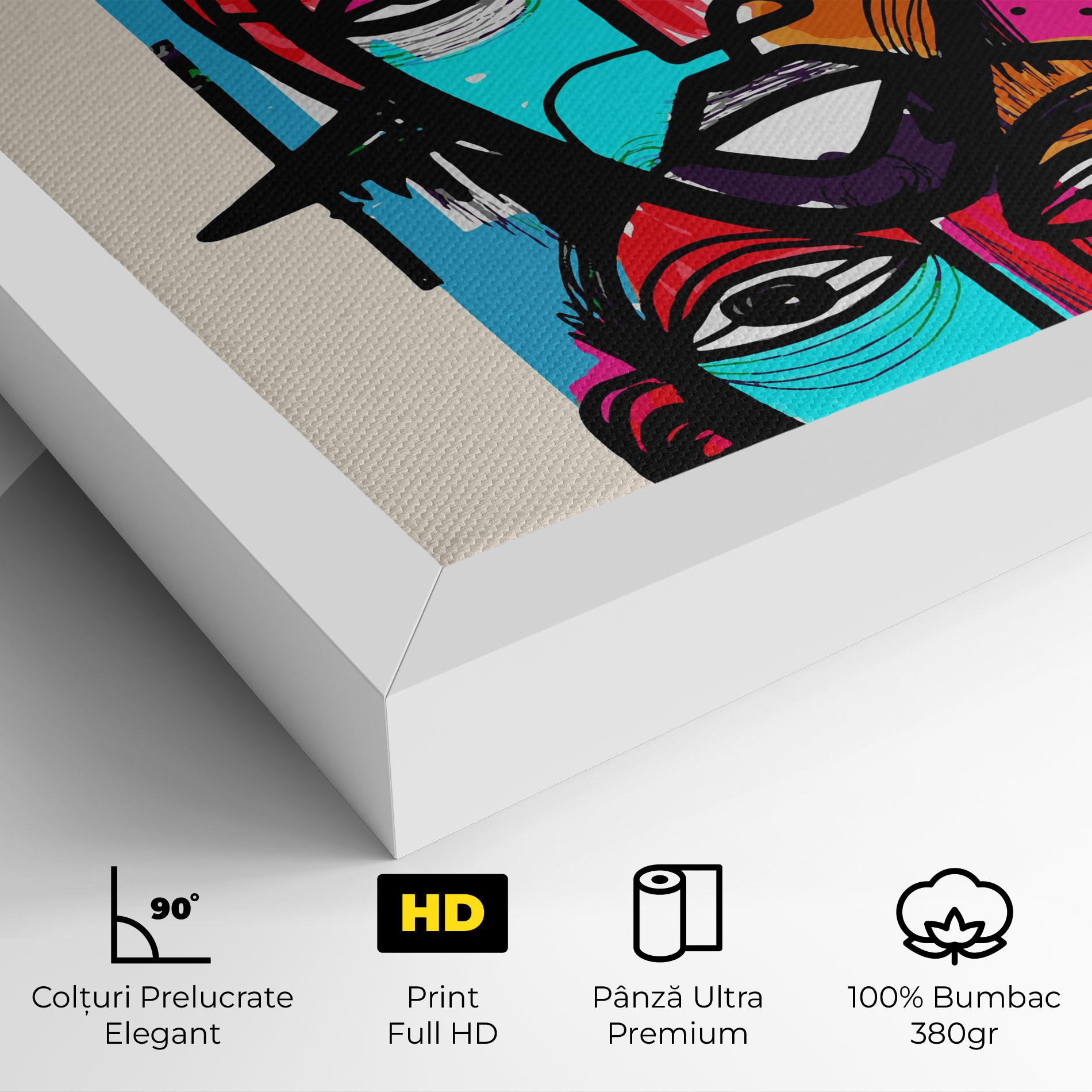 Tablou Canvas Blue Orange Faces mockup 4