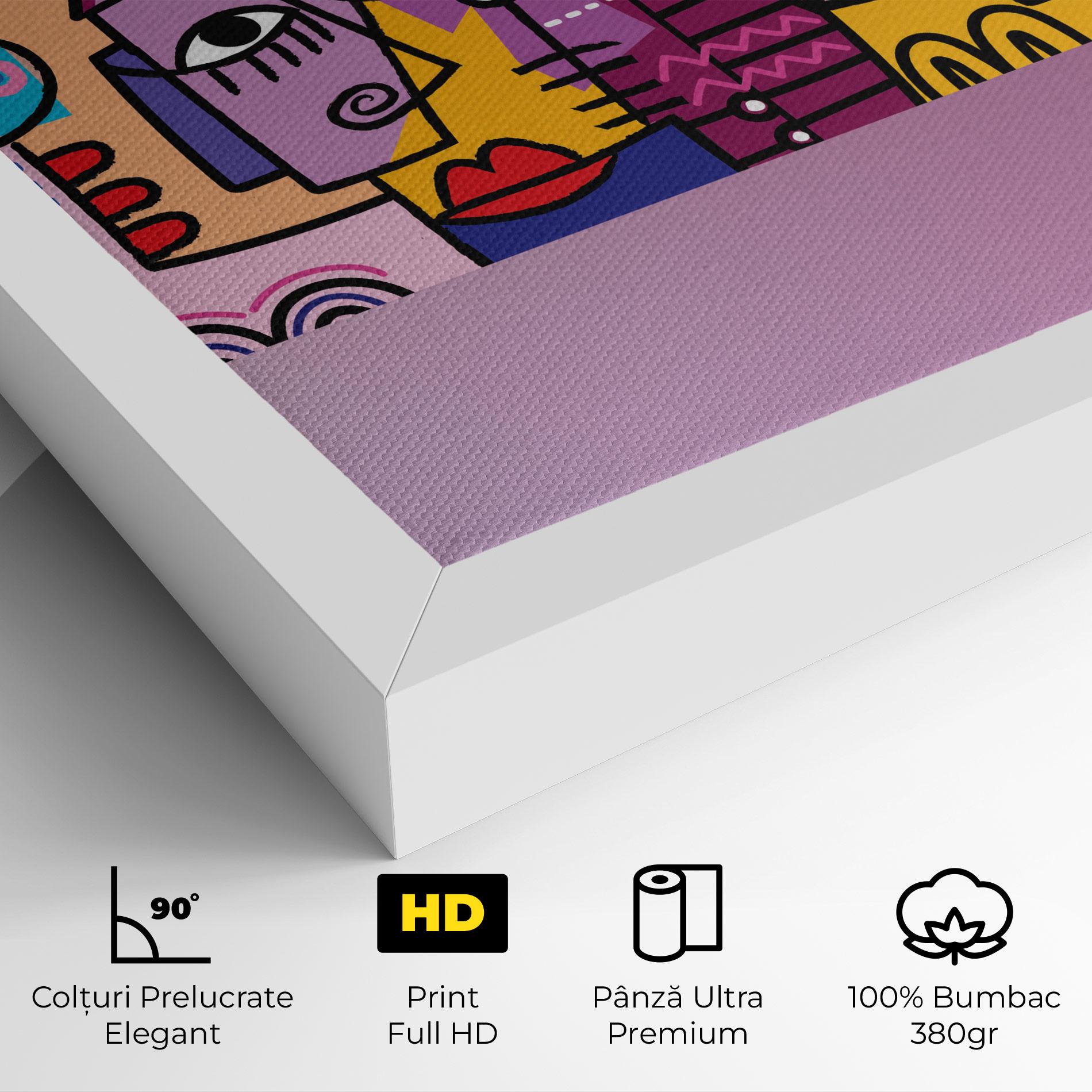 Tablou Canvas Face Group Purple mockup 4