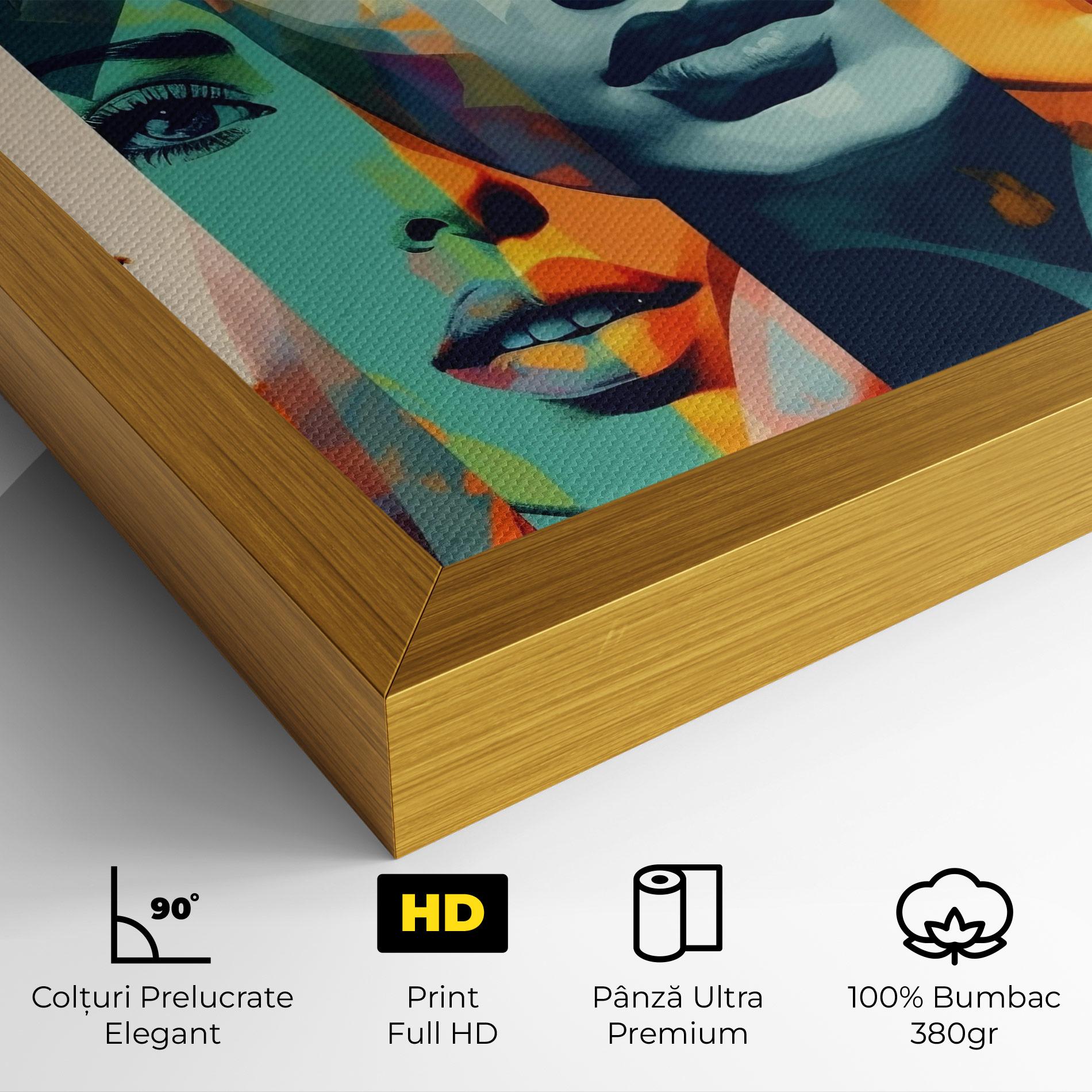Tablou Canvas Abstract Face Collage mockup 4