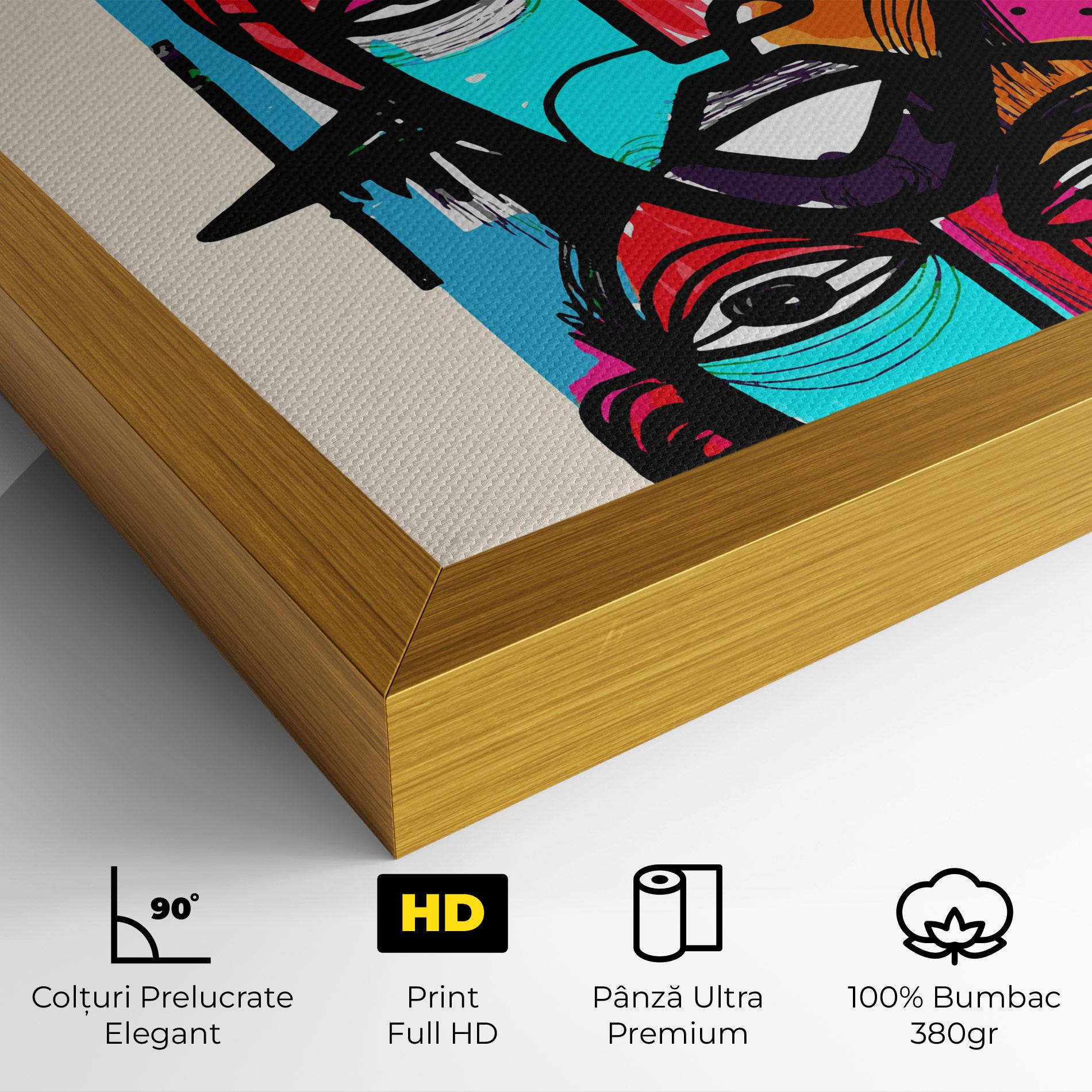 Tablou Canvas Blue Orange Faces mockup 4