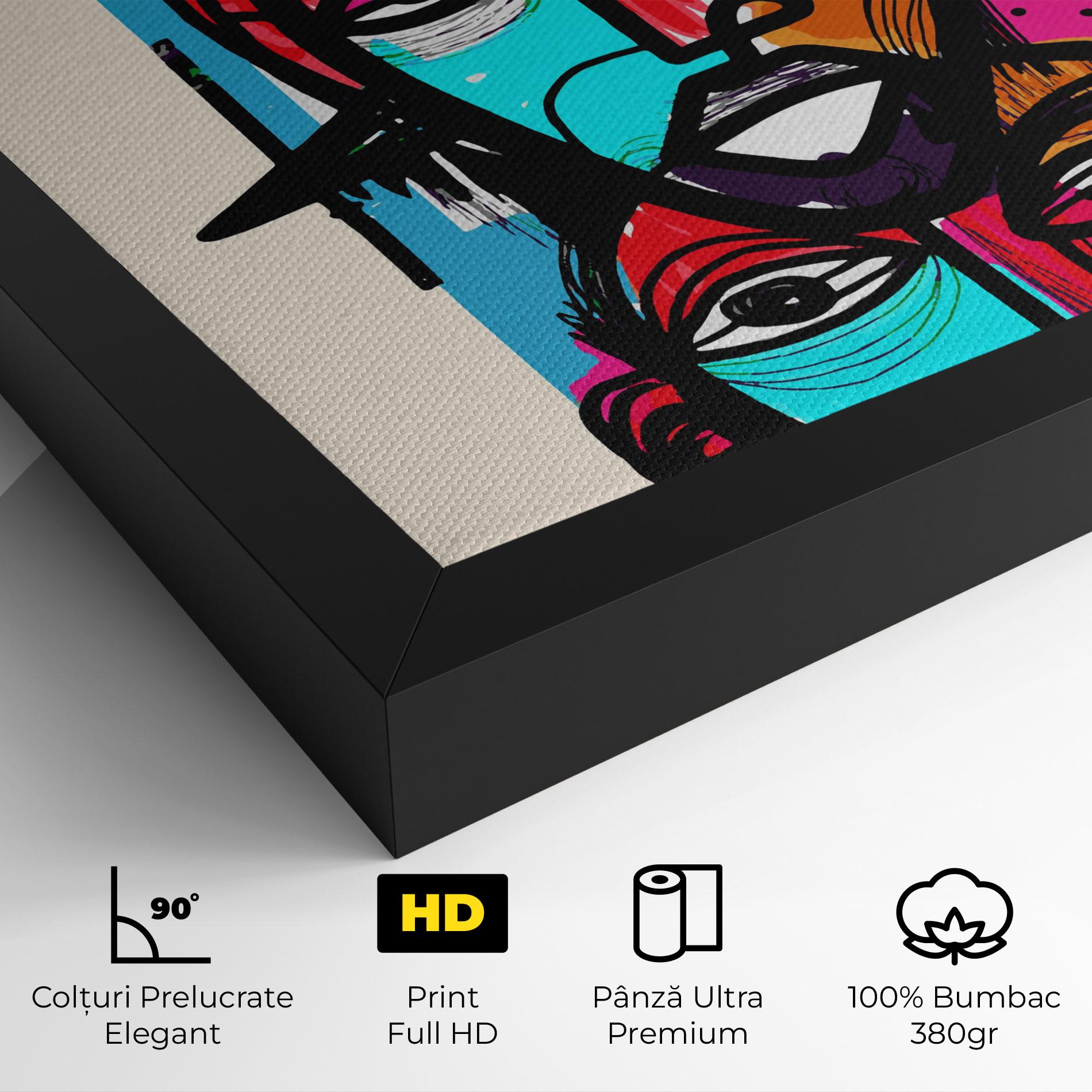 Tablou Canvas Blue Orange Faces mockup 4