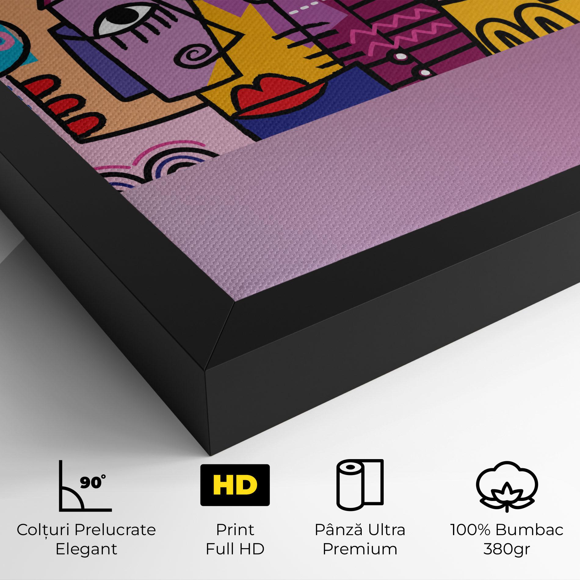 Tablou Canvas Face Group Purple mockup 4