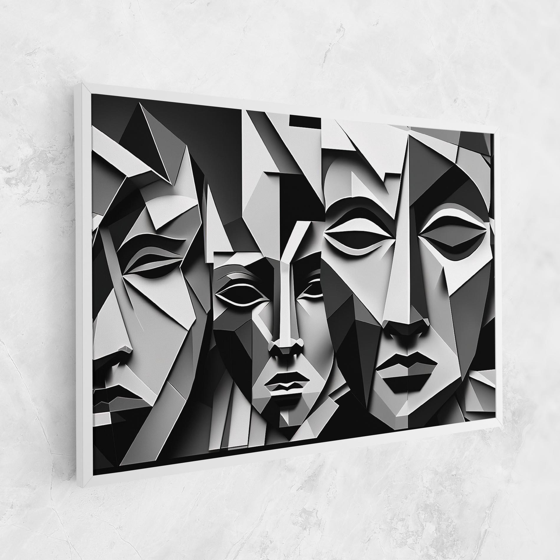 Tablou Canvas Grey Faces Collage mockup 1