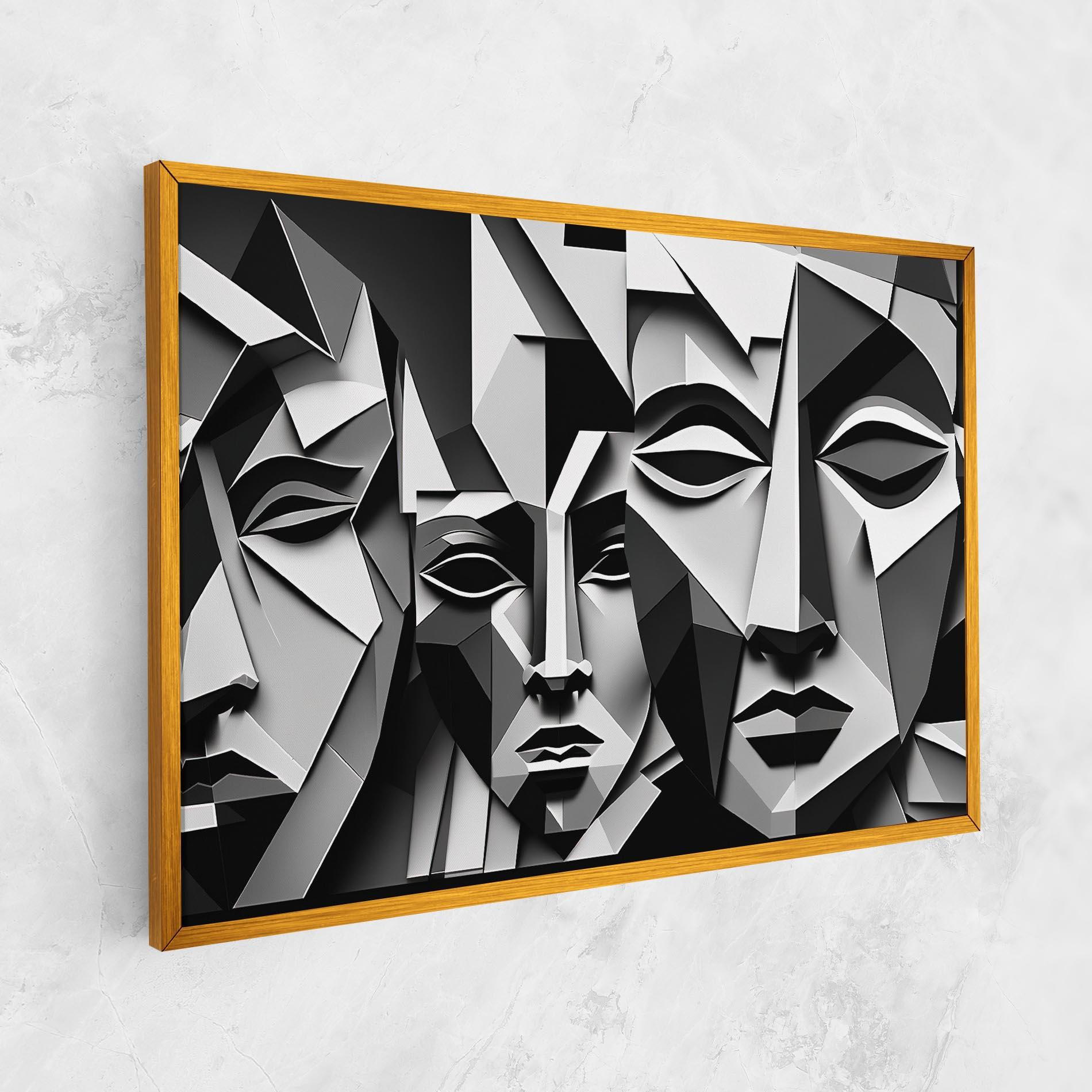 Tablou Canvas Grey Faces Collage mockup 1