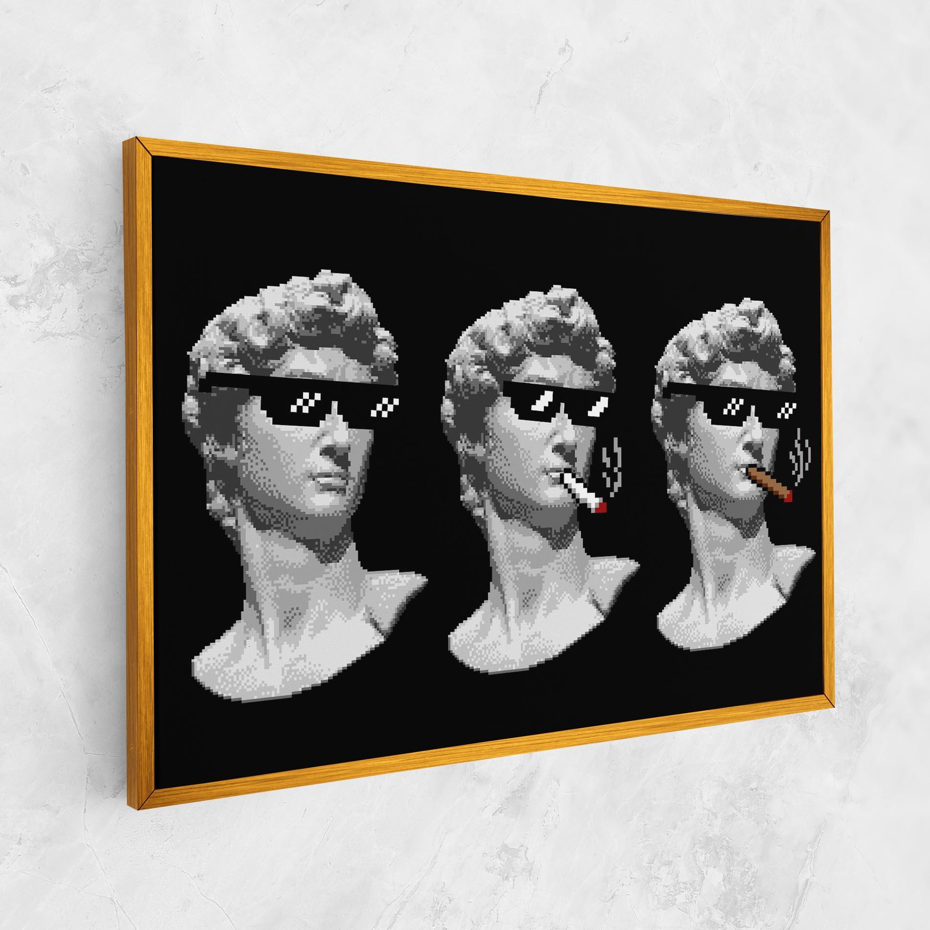 Tablou Canvas Statue Smoking mockup 1