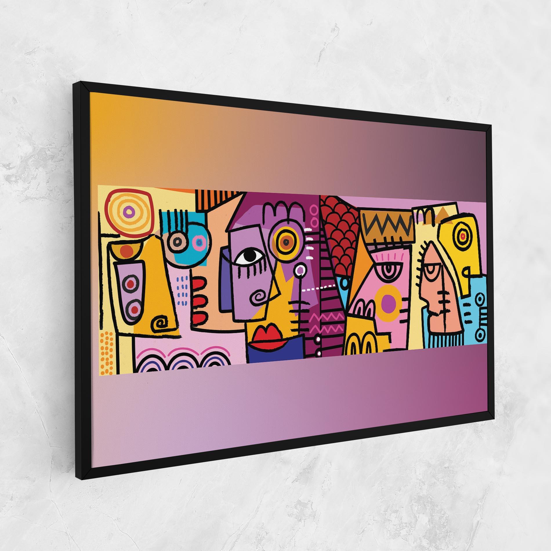 Tablou Canvas Face Group Purple mockup 1