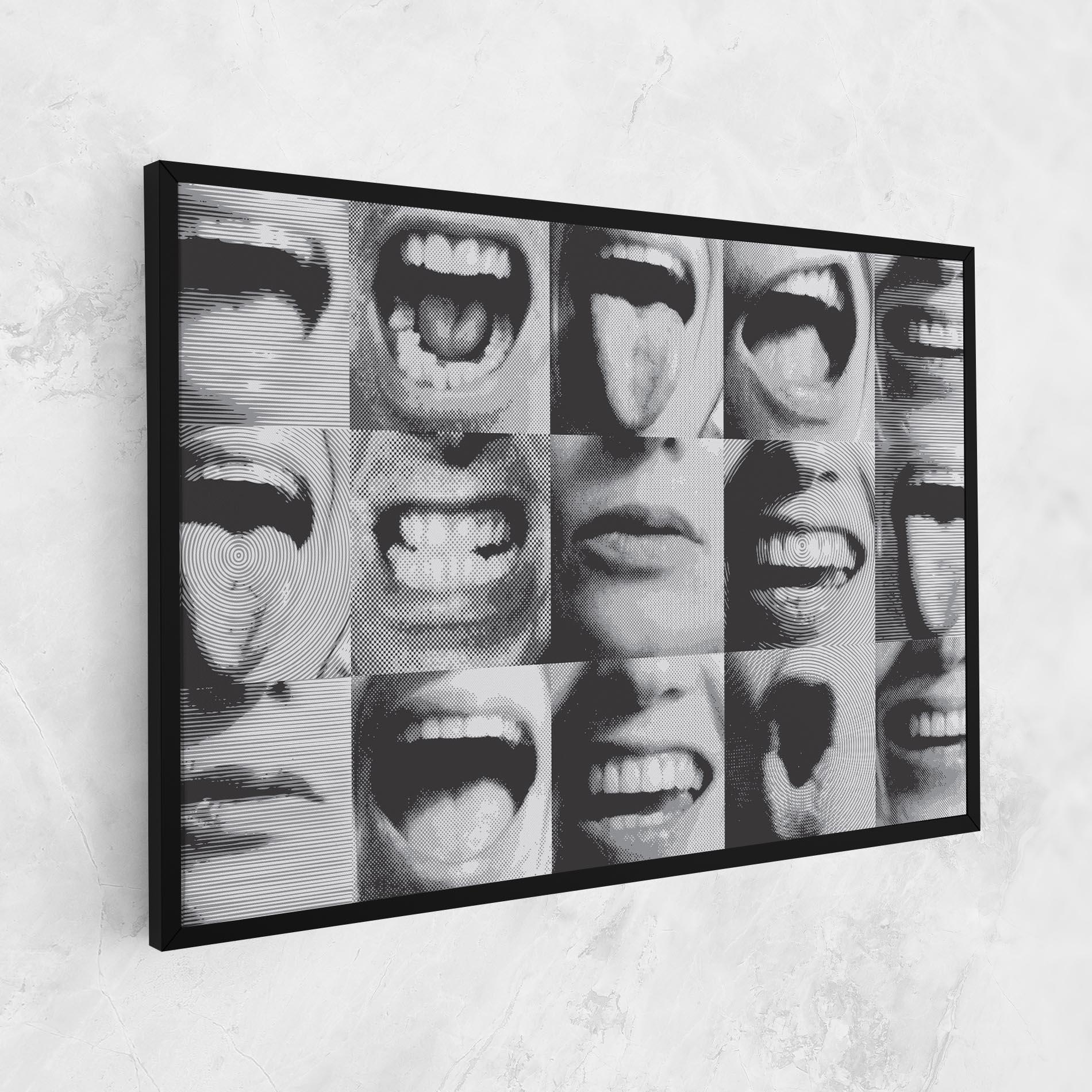 Tablou Canvas Grey Mouth Collage mockup 1
