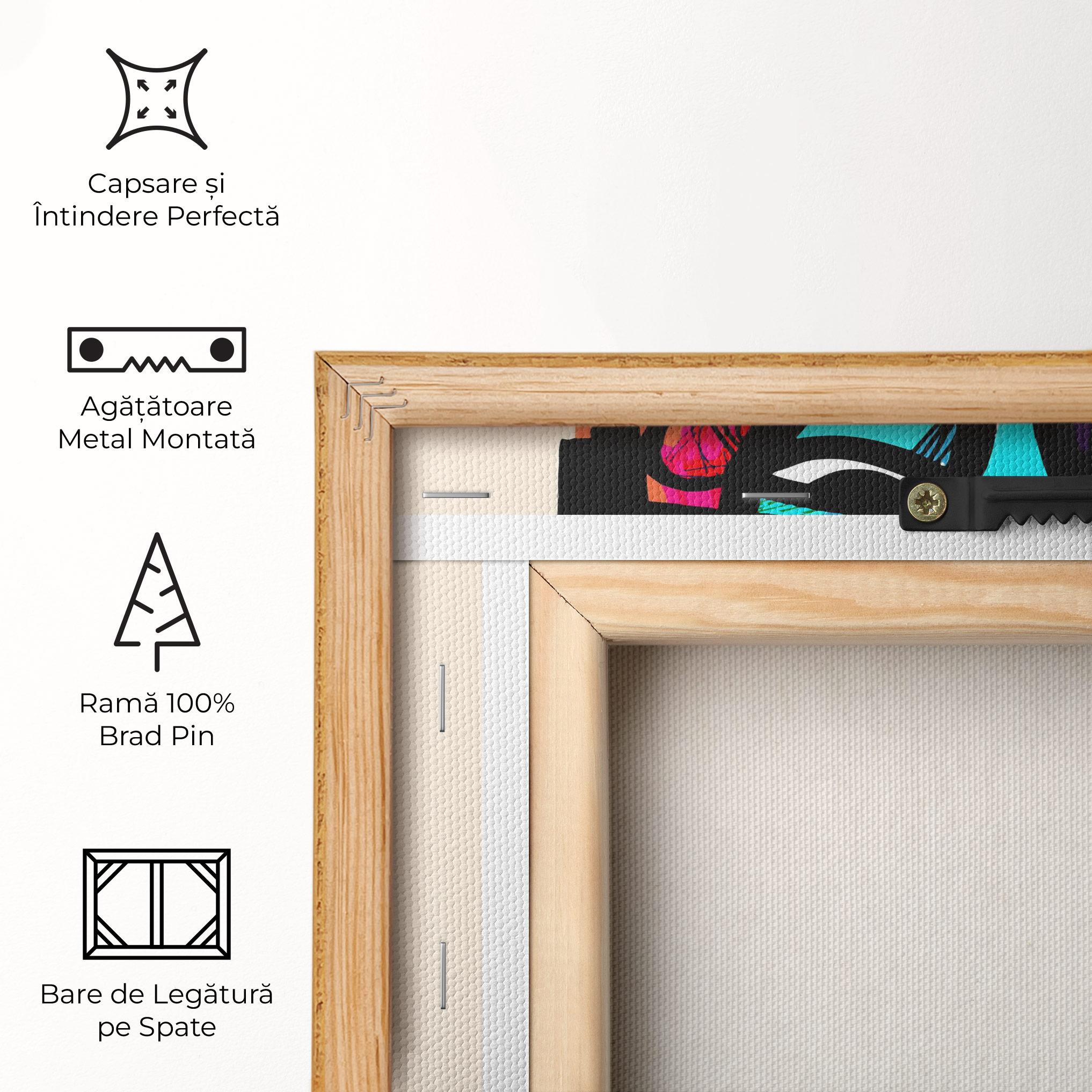 Tablou Canvas Blue Orange Faces mockup 5