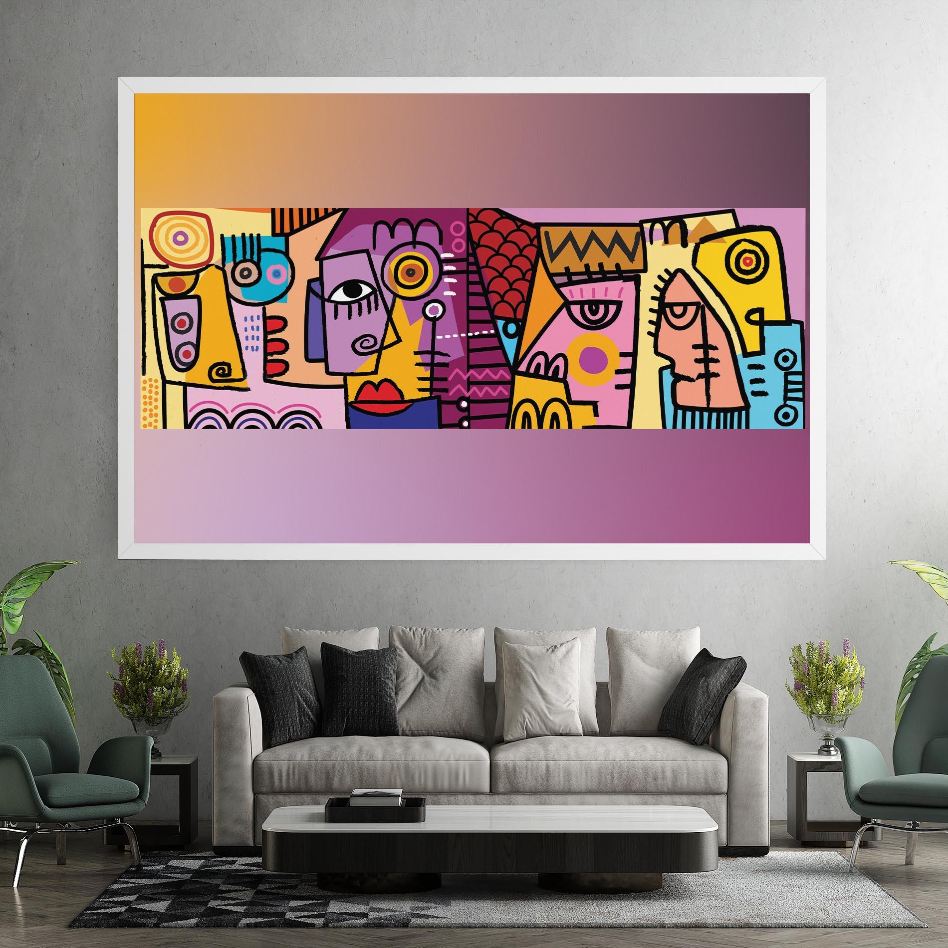 Tablou Canvas Face Group Purple mockup 7