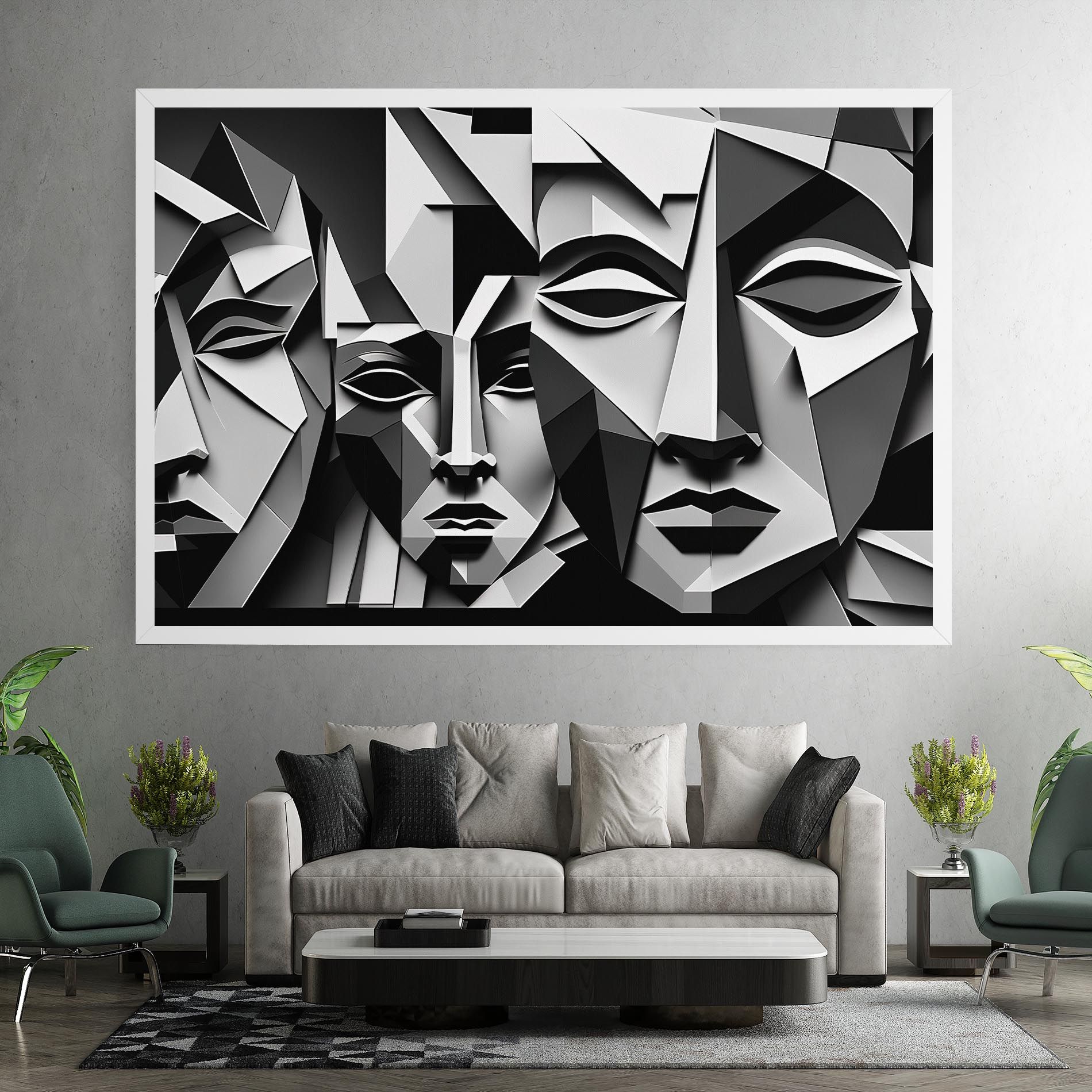 Grey Faces Collage mockup 7