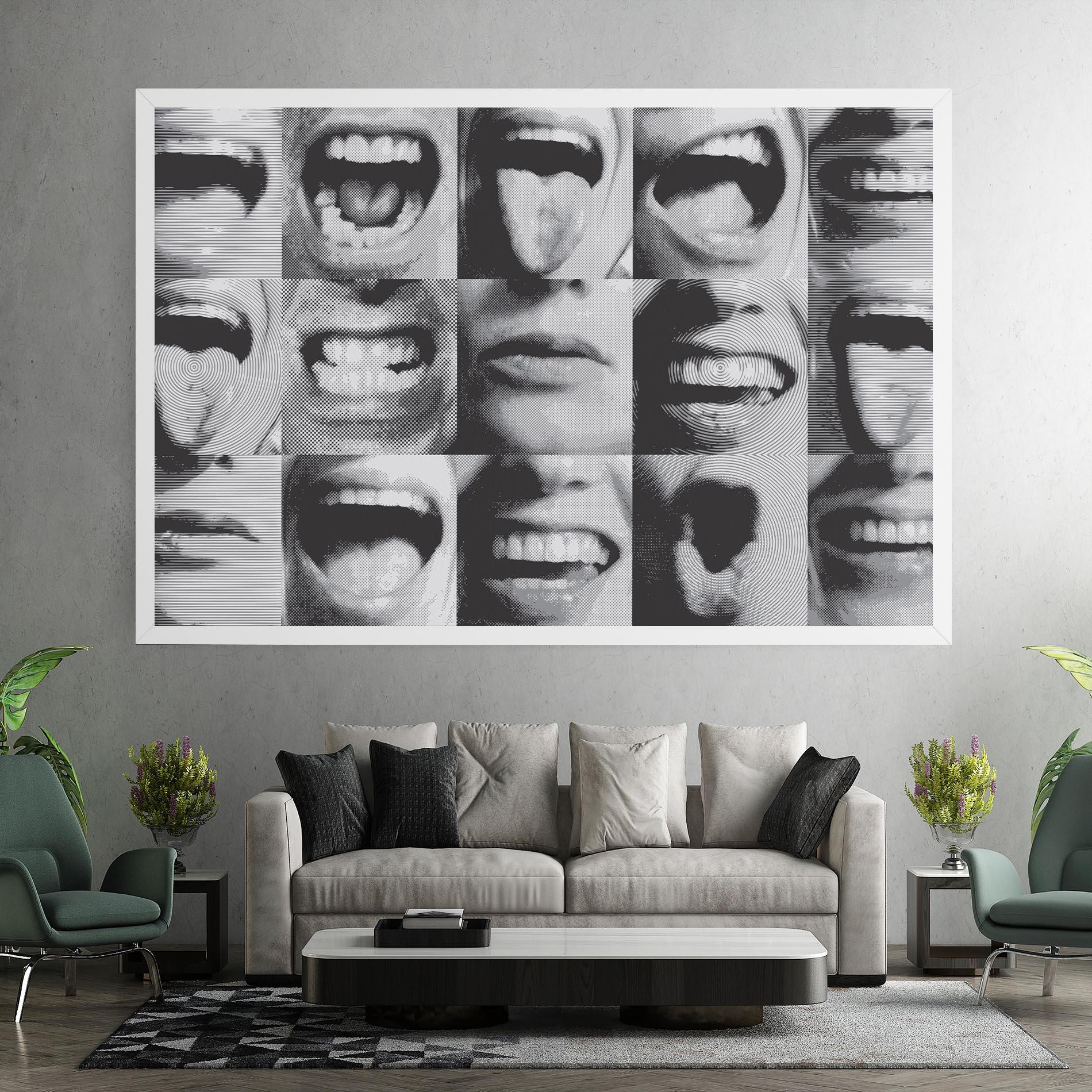 Tablou Canvas Grey Mouth Collage mockup 7