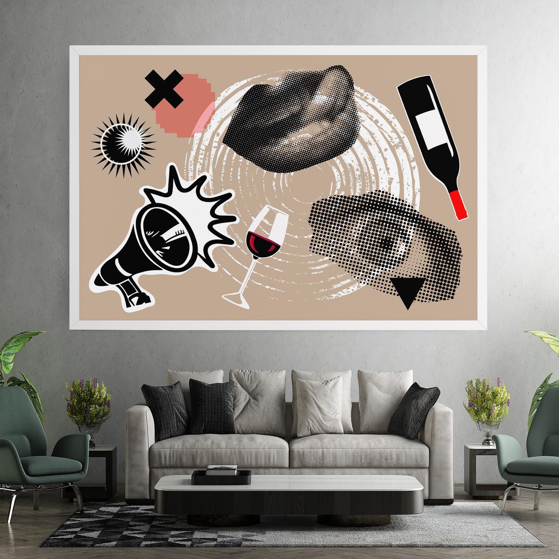 Tablou Canvas Lips Mouth Collage mockup 7