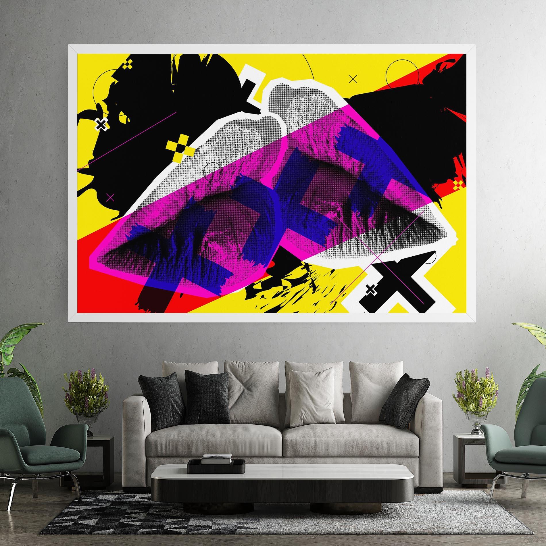 Tablou Canvas Lips Purple Light mockup 7