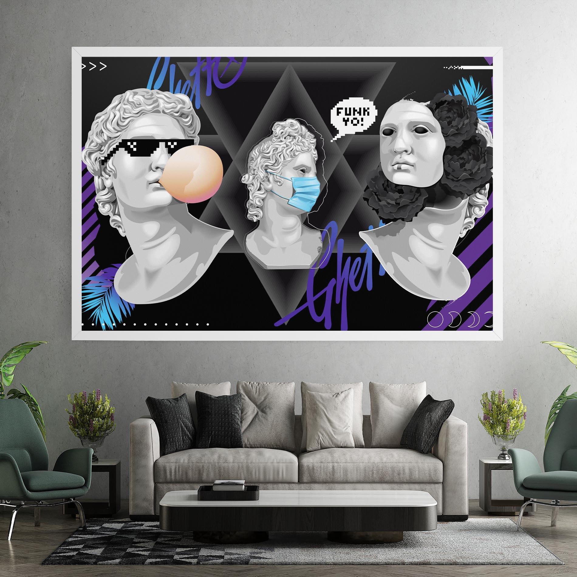 Tablou Canvas Statue Mask mockup 7