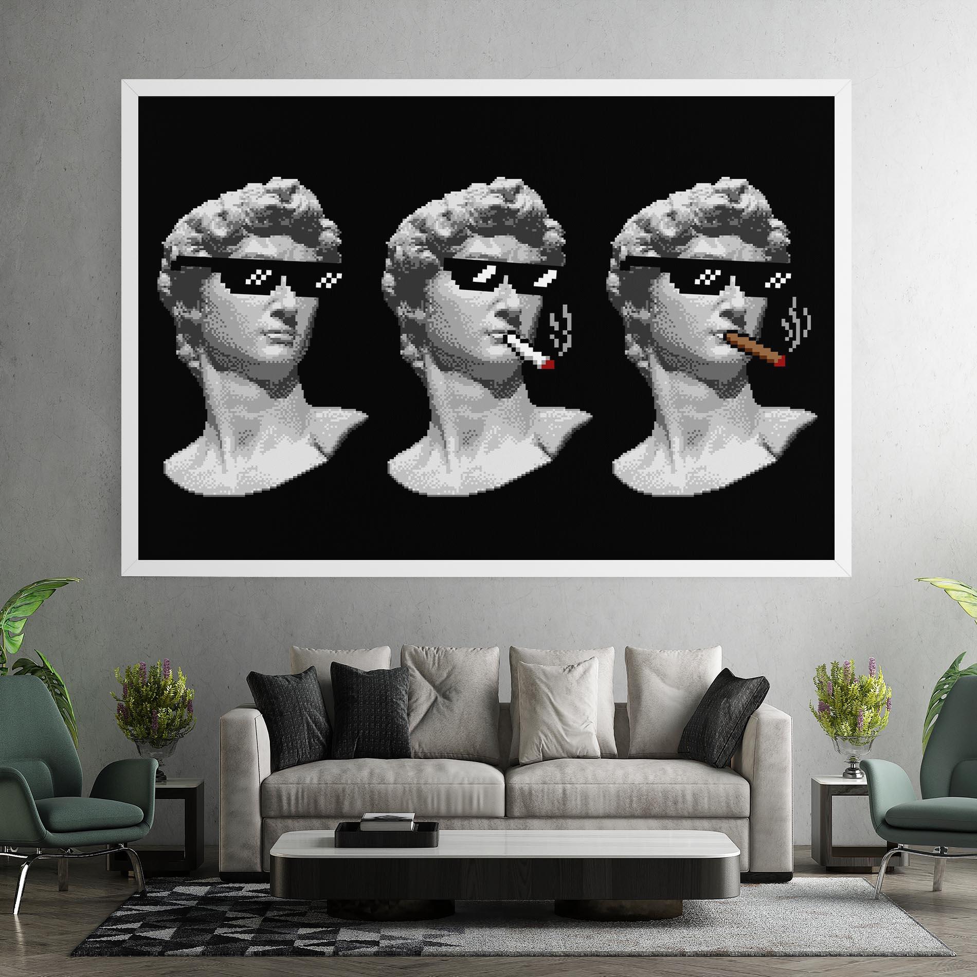 Tablou Canvas Statue Smoking mockup 7