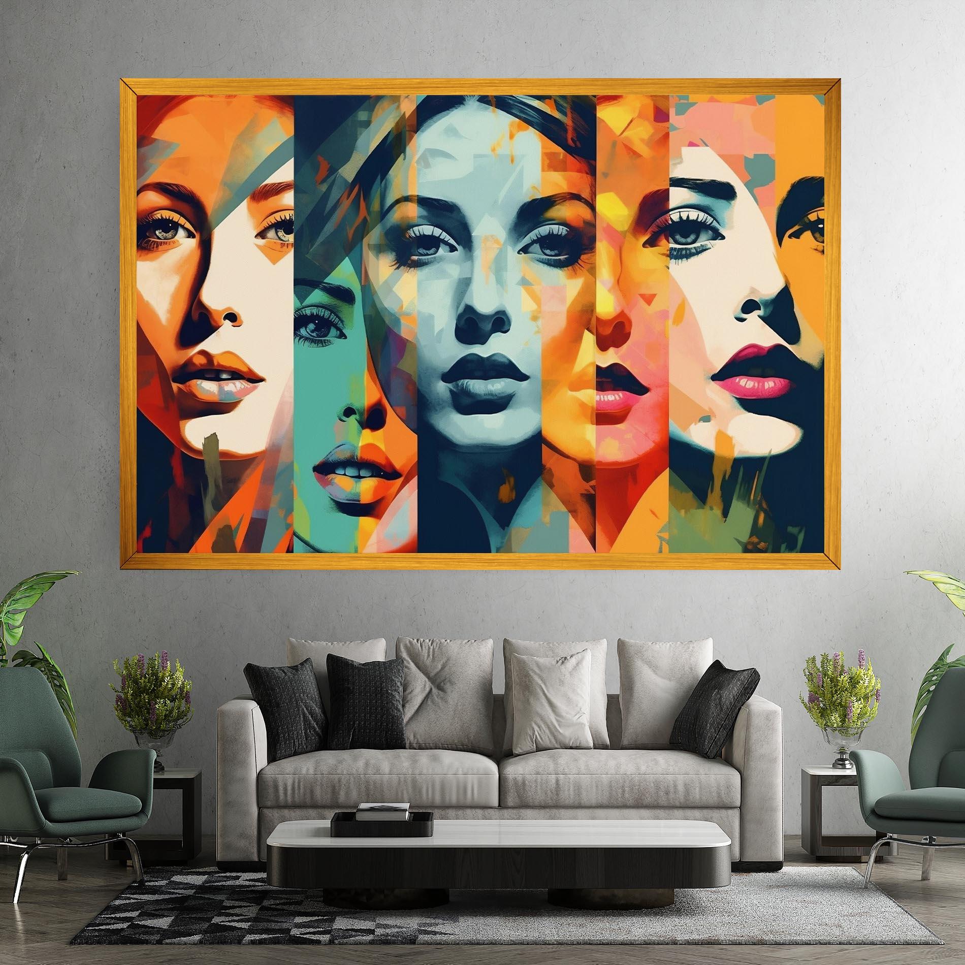 Tablou Canvas Abstract Face Collage mockup 7