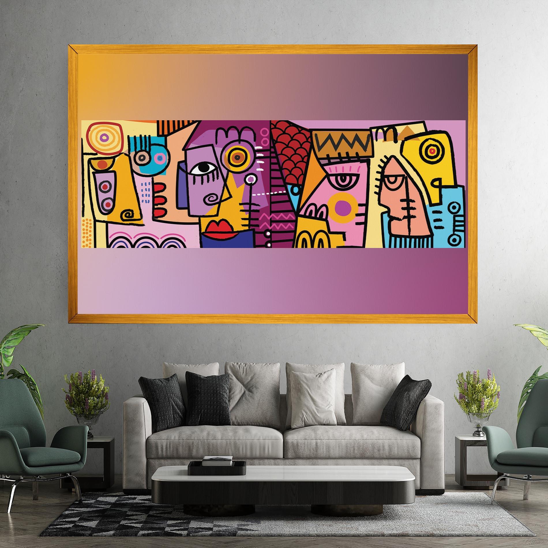 Tablou Canvas Face Group Purple mockup 7