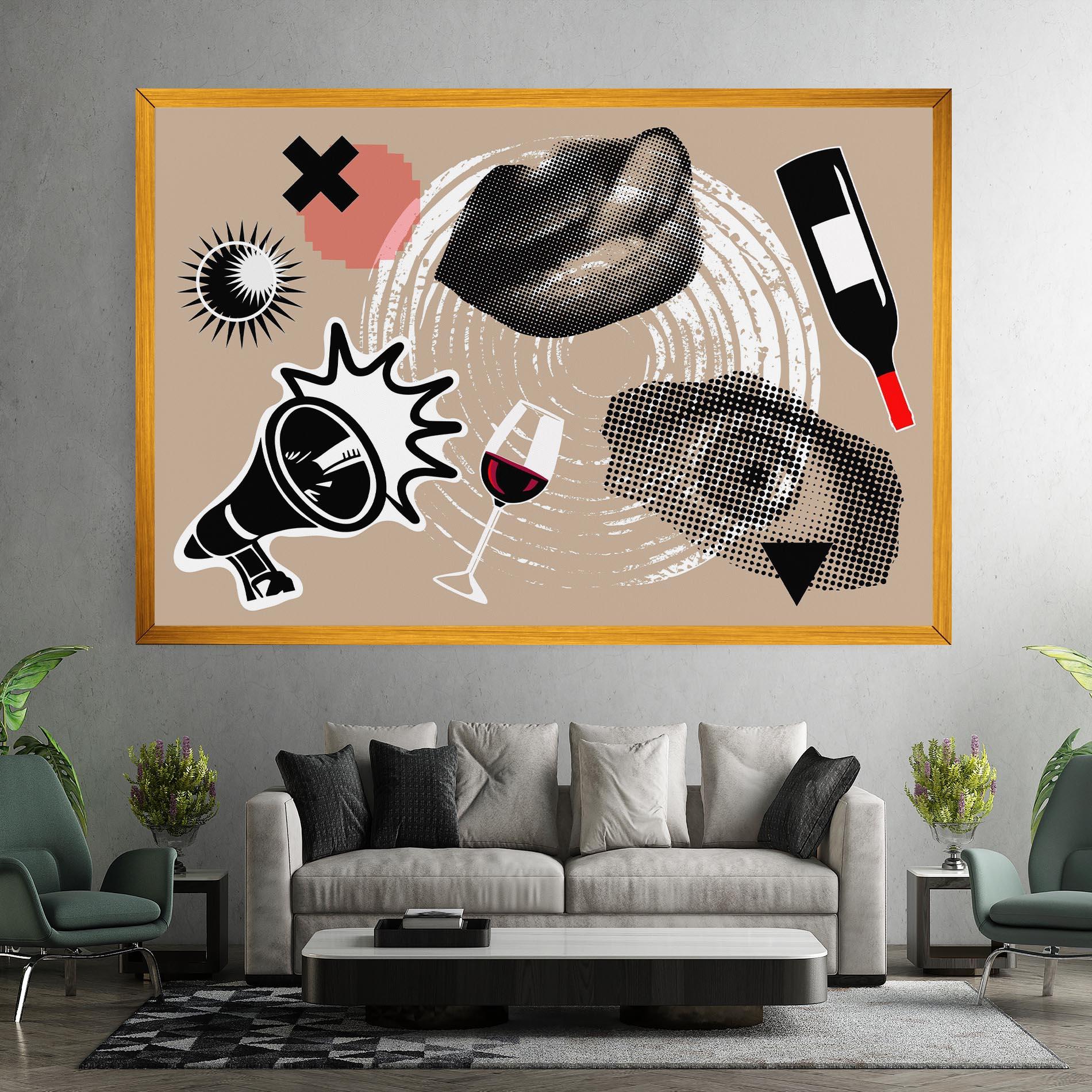 Tablou Canvas Lips Mouth Collage mockup 7