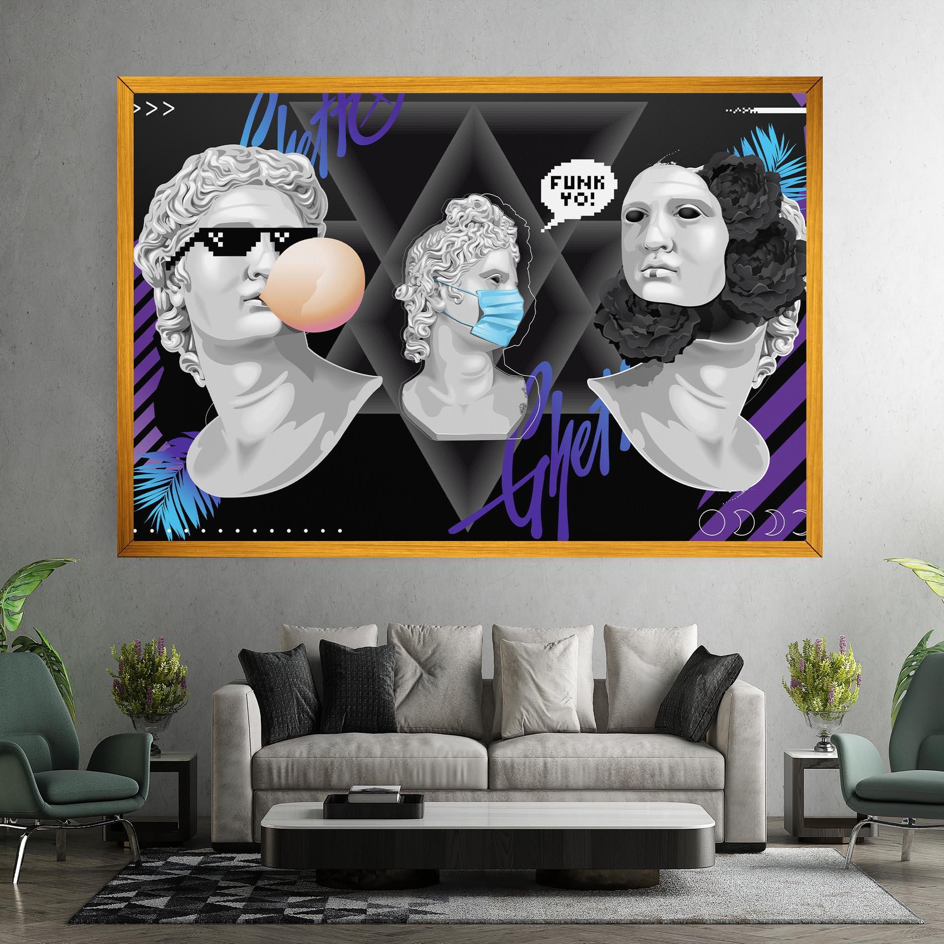 Tablou Canvas Statue Mask mockup 7