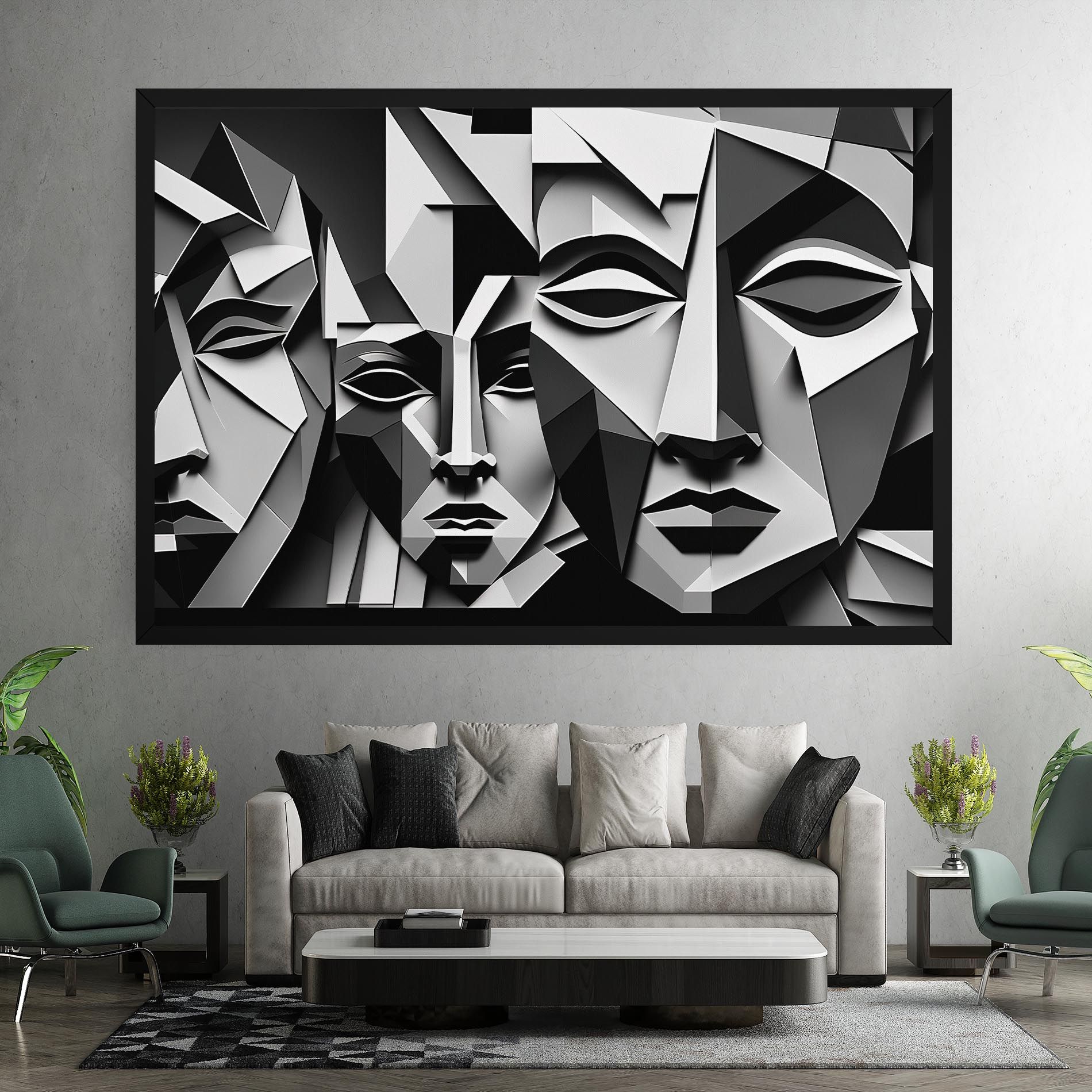 Grey Faces Collage mockup 7