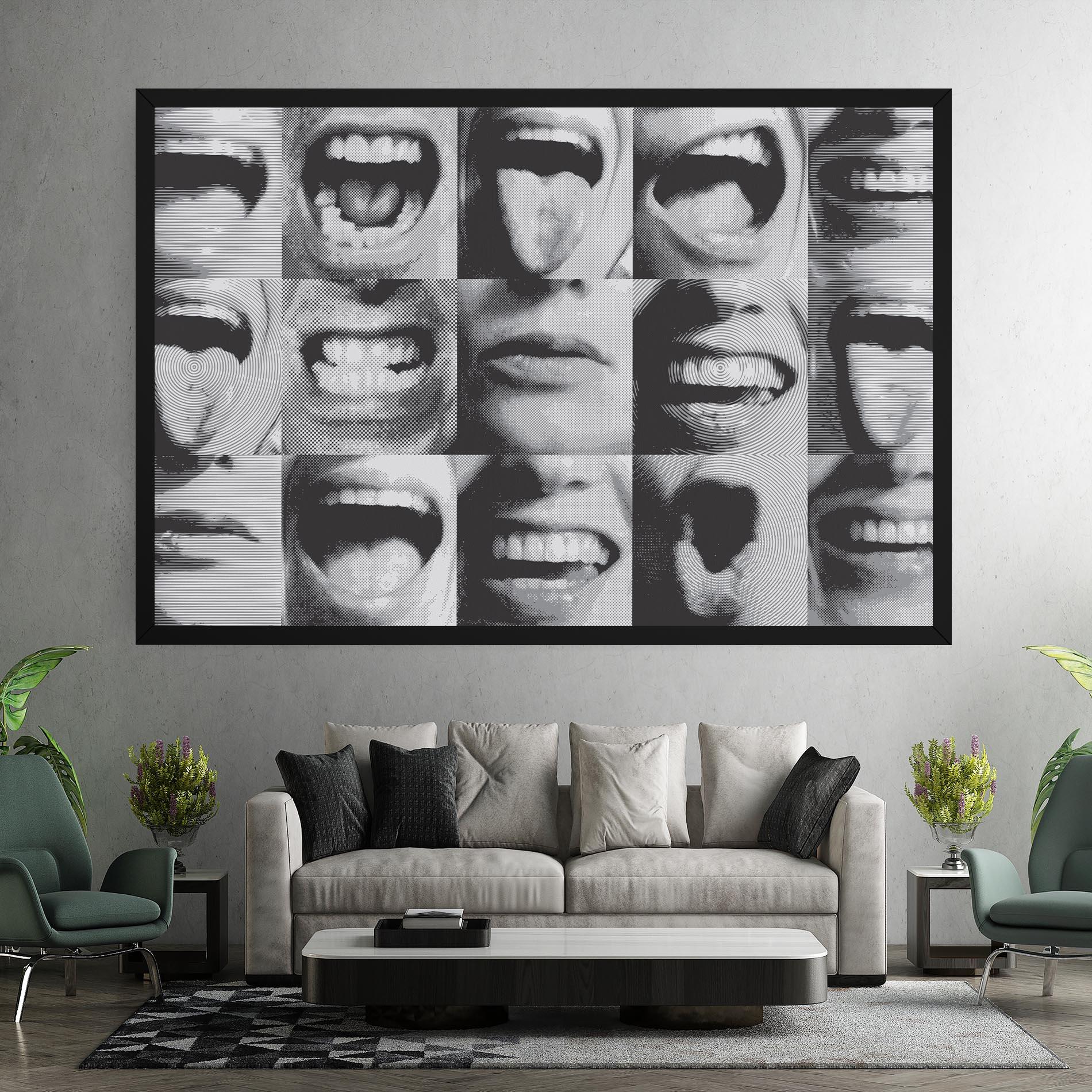 Tablou Canvas Grey Mouth Collage mockup 7
