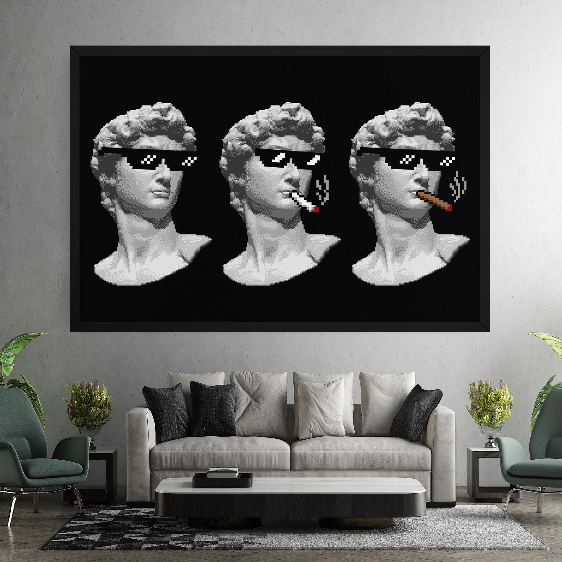 Tablou Canvas Statue Smoking mockup 7