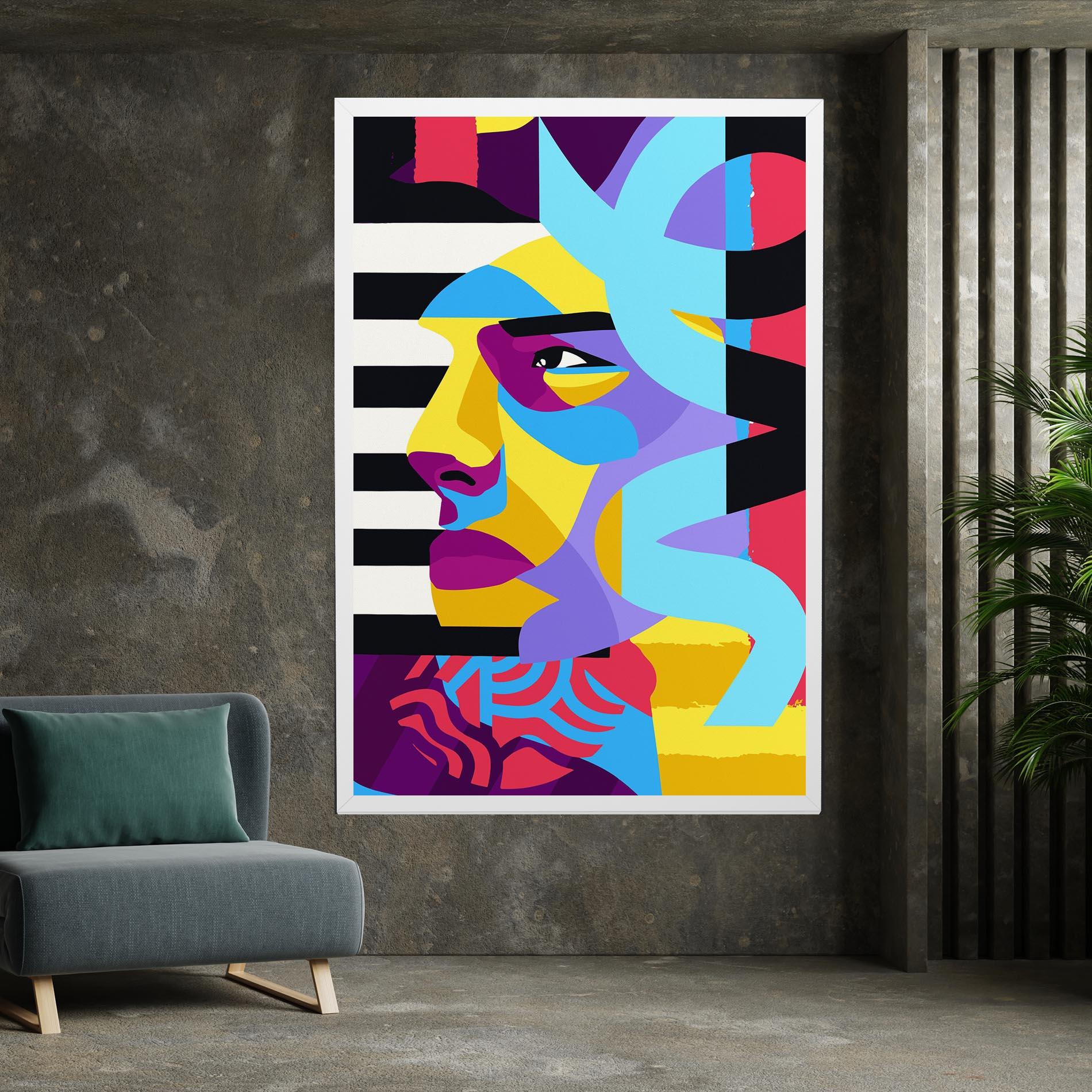 Tablou Canvas Abstract Male Face mockup 7