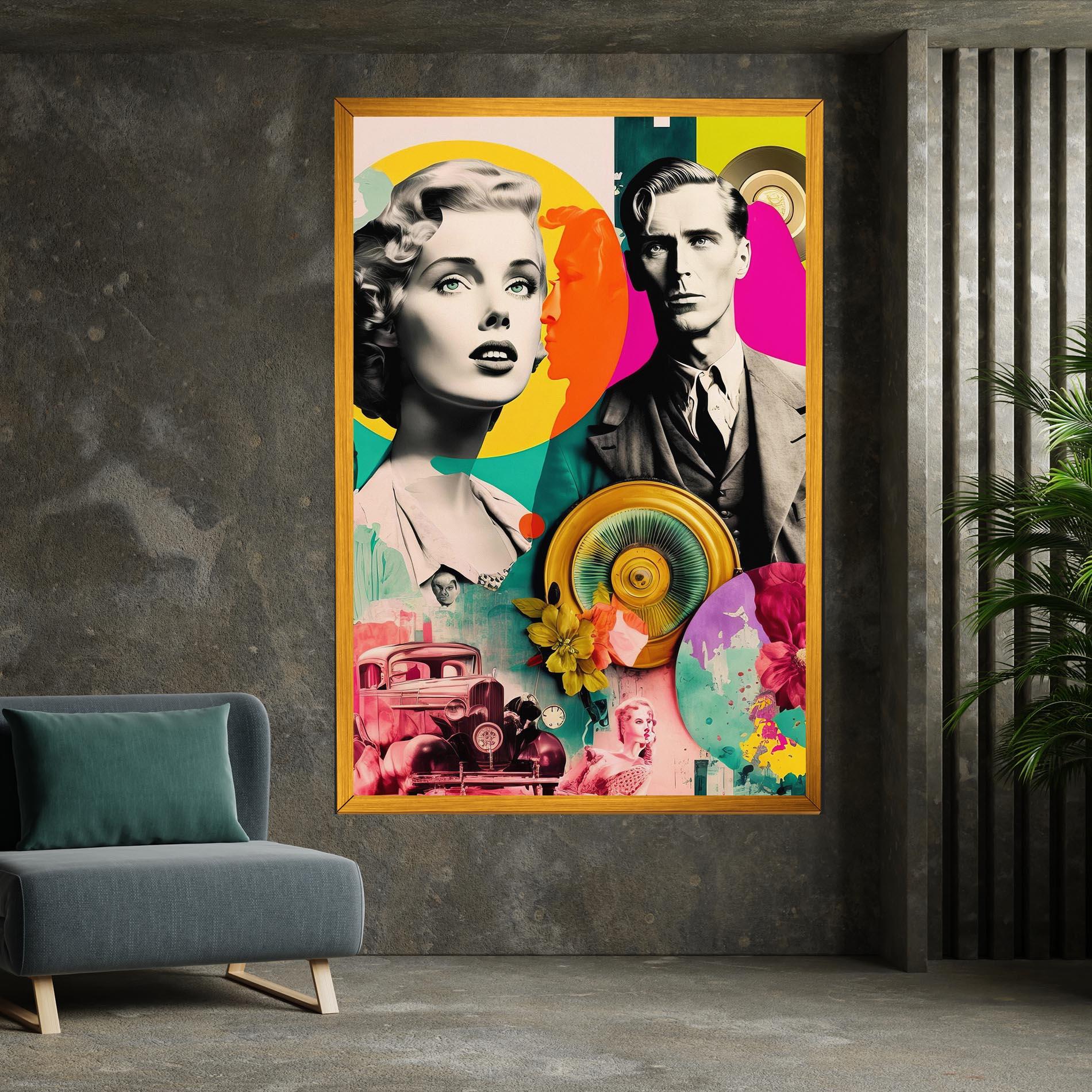 Tablou Canvas 60s Retro Collage mockup 7