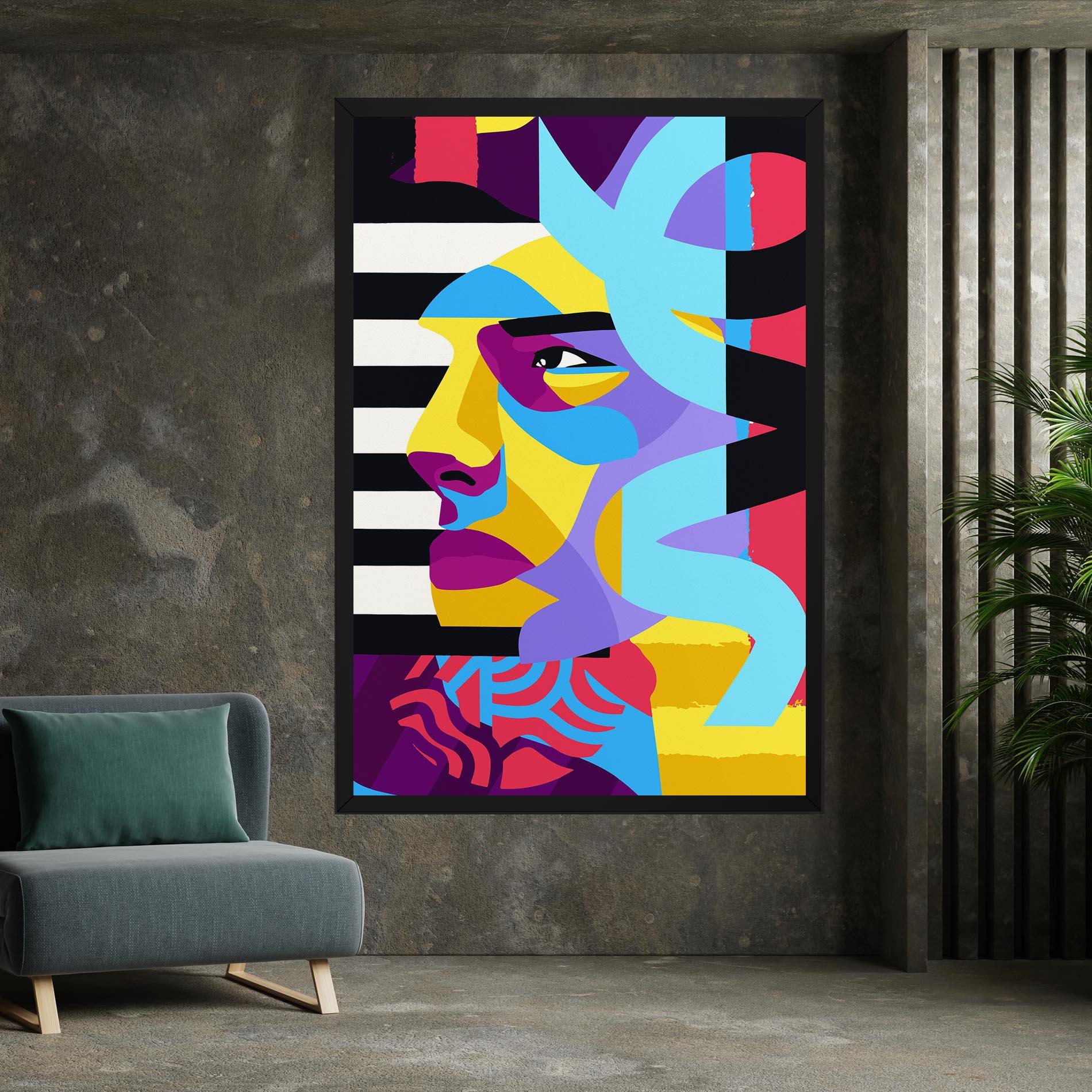 Tablou Canvas Abstract Male Face mockup 7