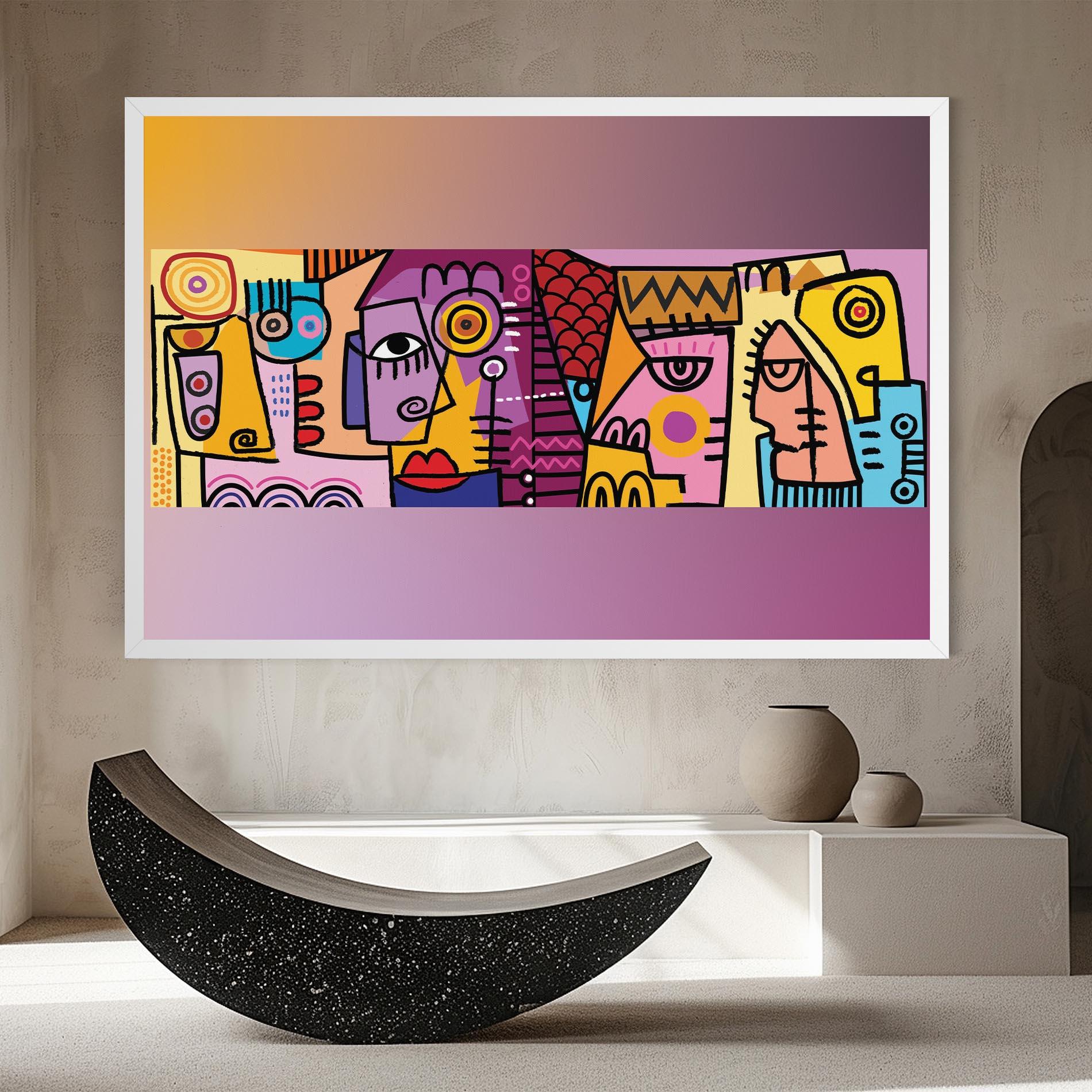 Tablou Canvas Face Group Purple mockup 8