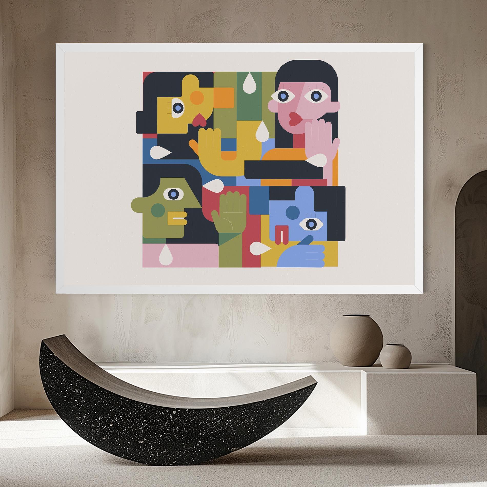 Tablou Canvas Minimal People Collage mockup 8