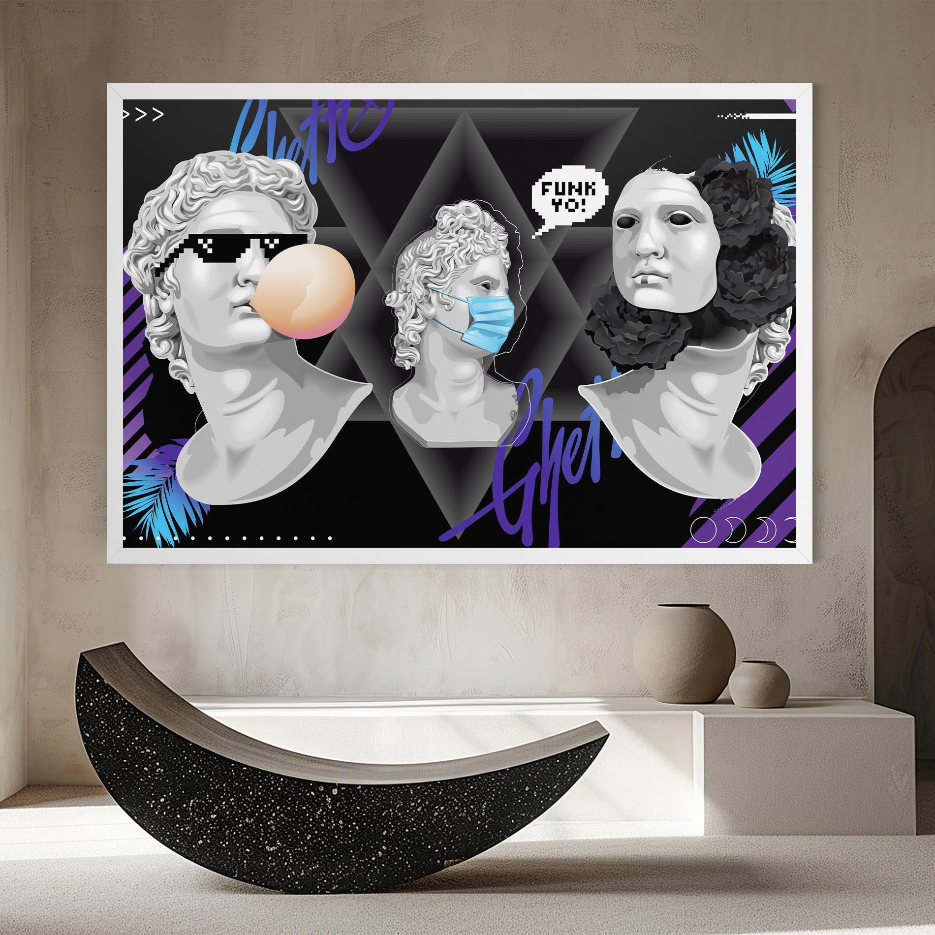 Tablou Canvas Statue Mask mockup 8