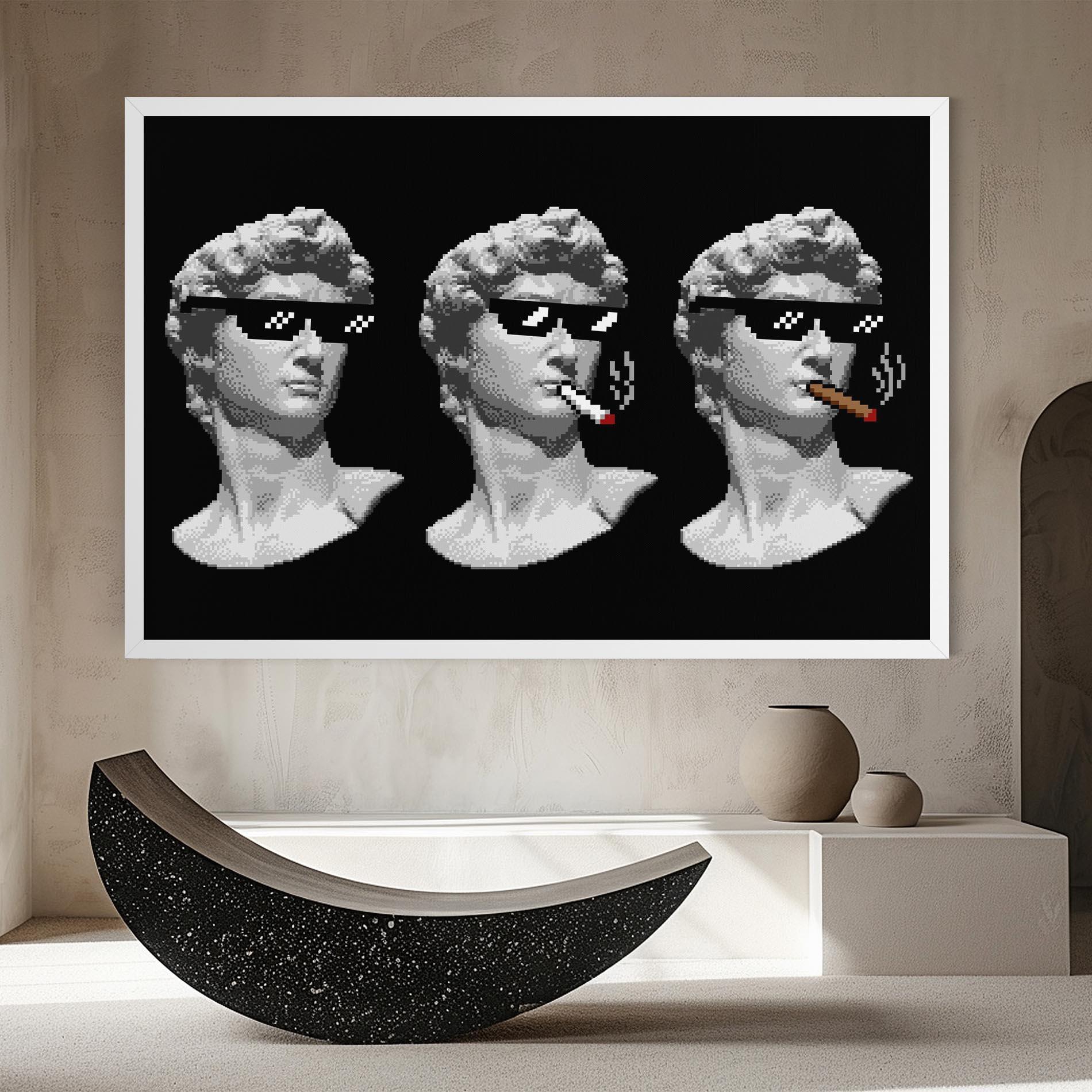 Tablou Canvas Statue Smoking mockup 8