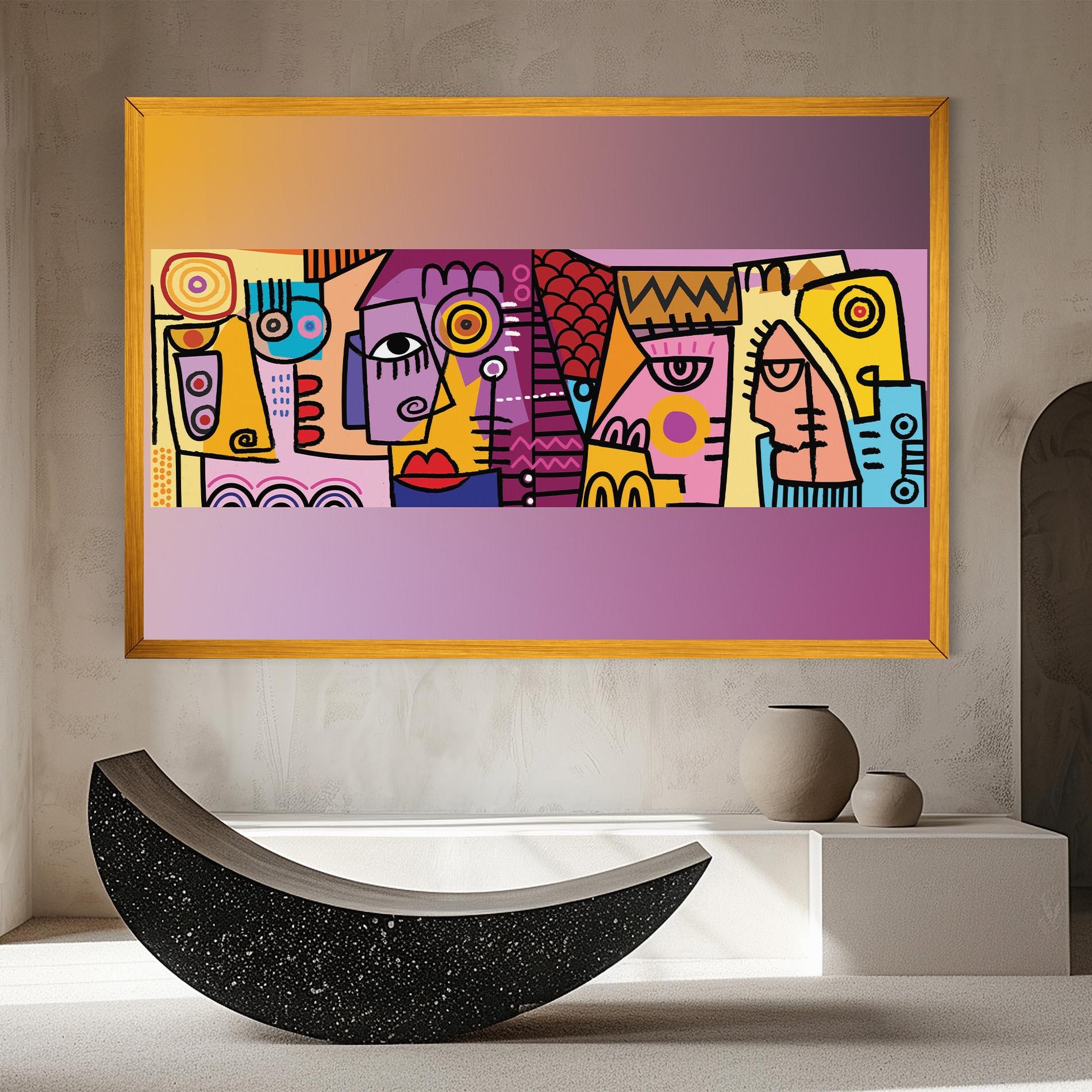 Tablou Canvas Face Group Purple mockup 8