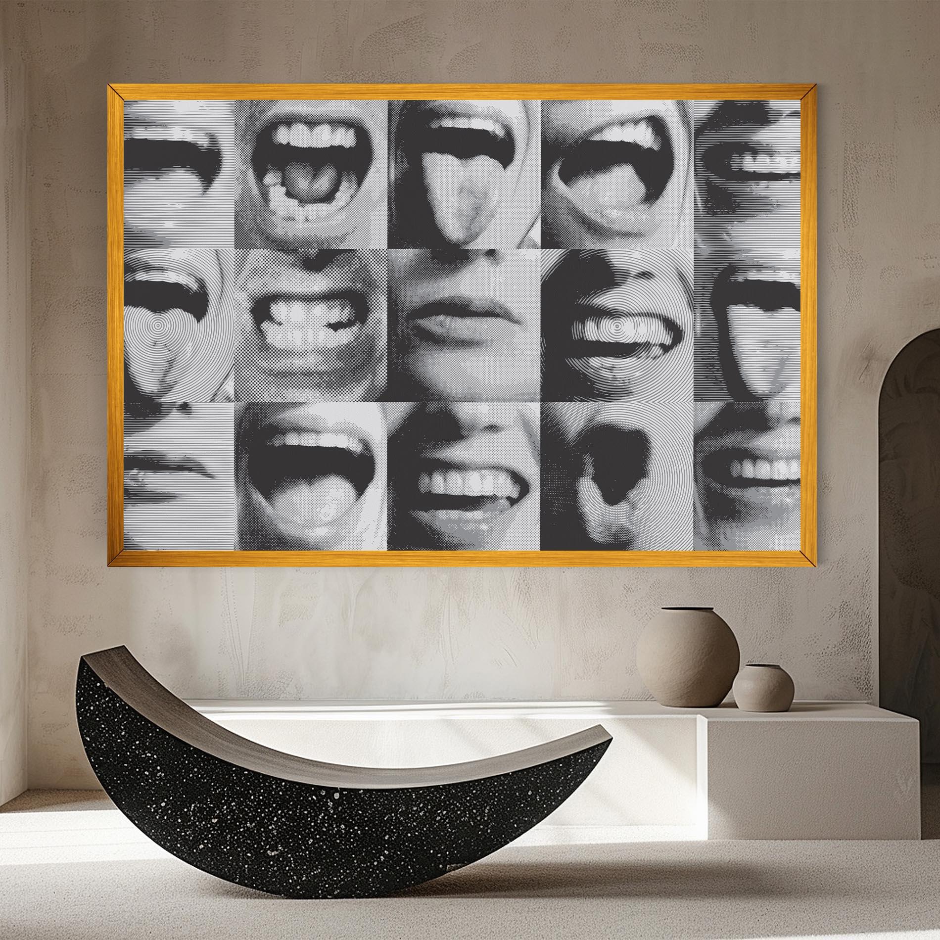 Tablou Canvas Grey Mouth Collage mockup 8