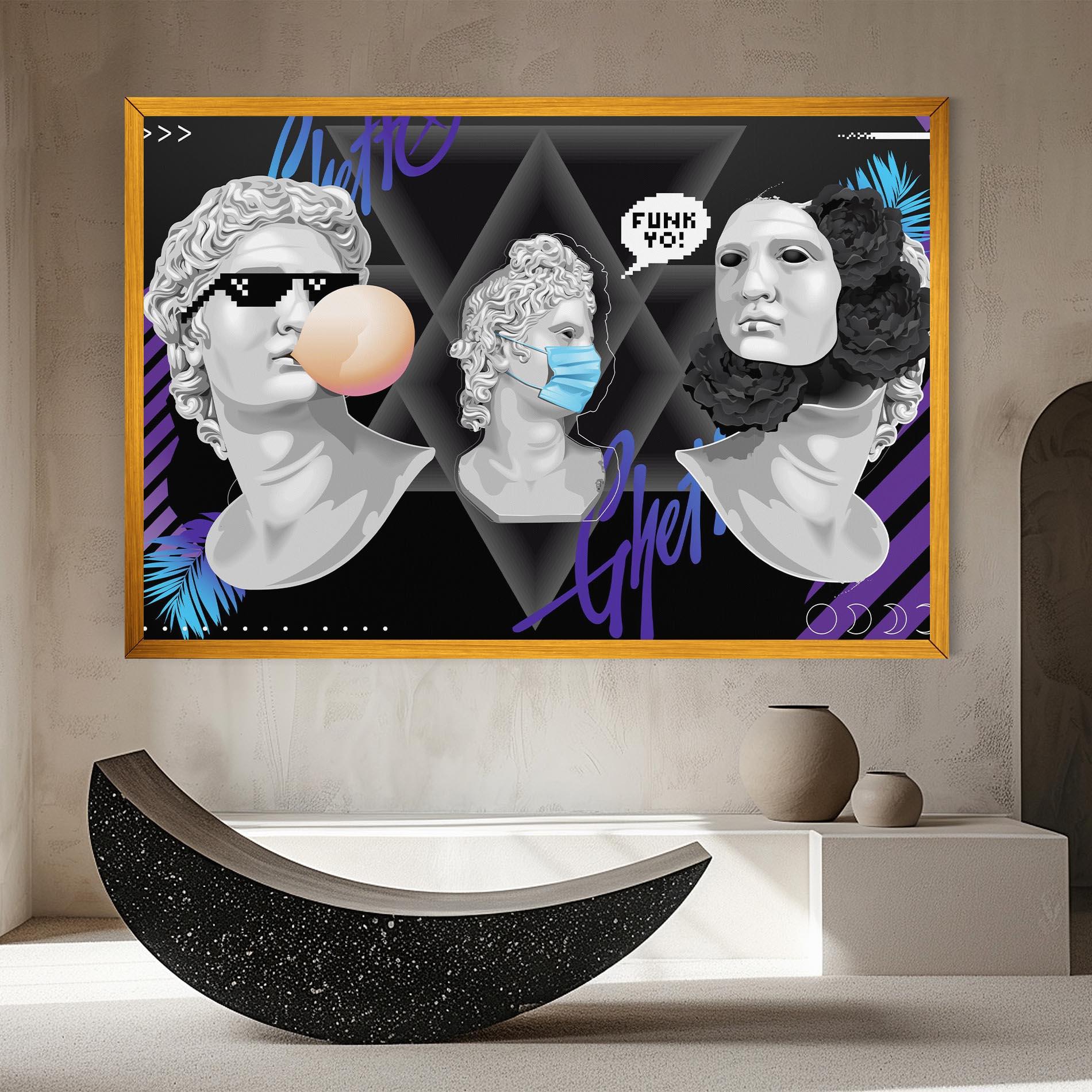 Tablou Canvas Statue Mask mockup 8