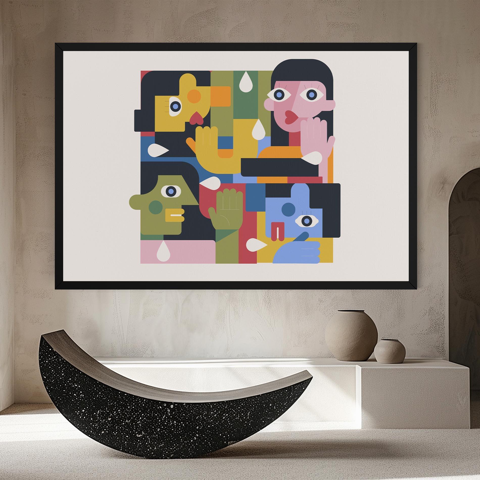 Tablou Canvas Minimal People Collage mockup 8