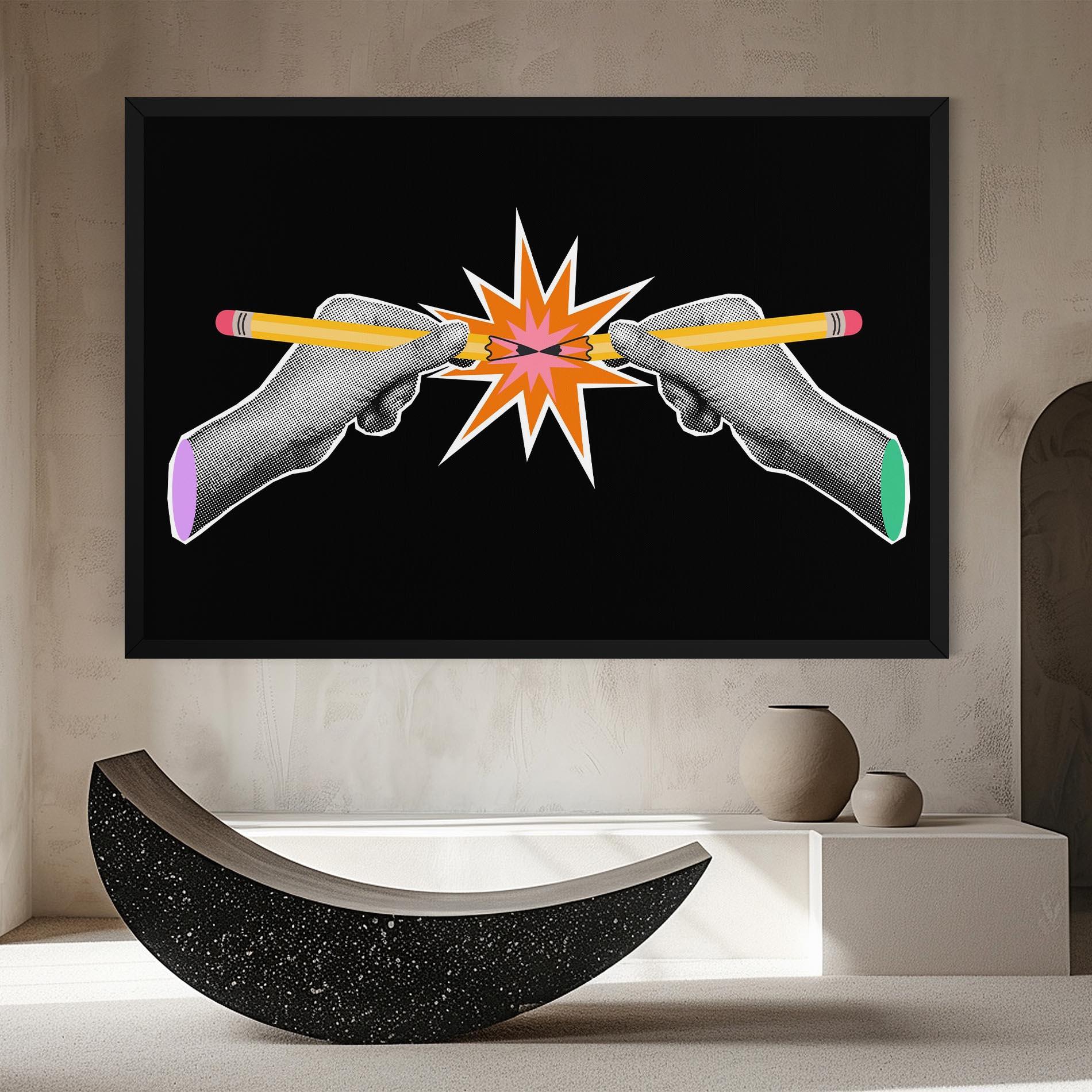 Tablou Canvas Pencil Hand mockup 8