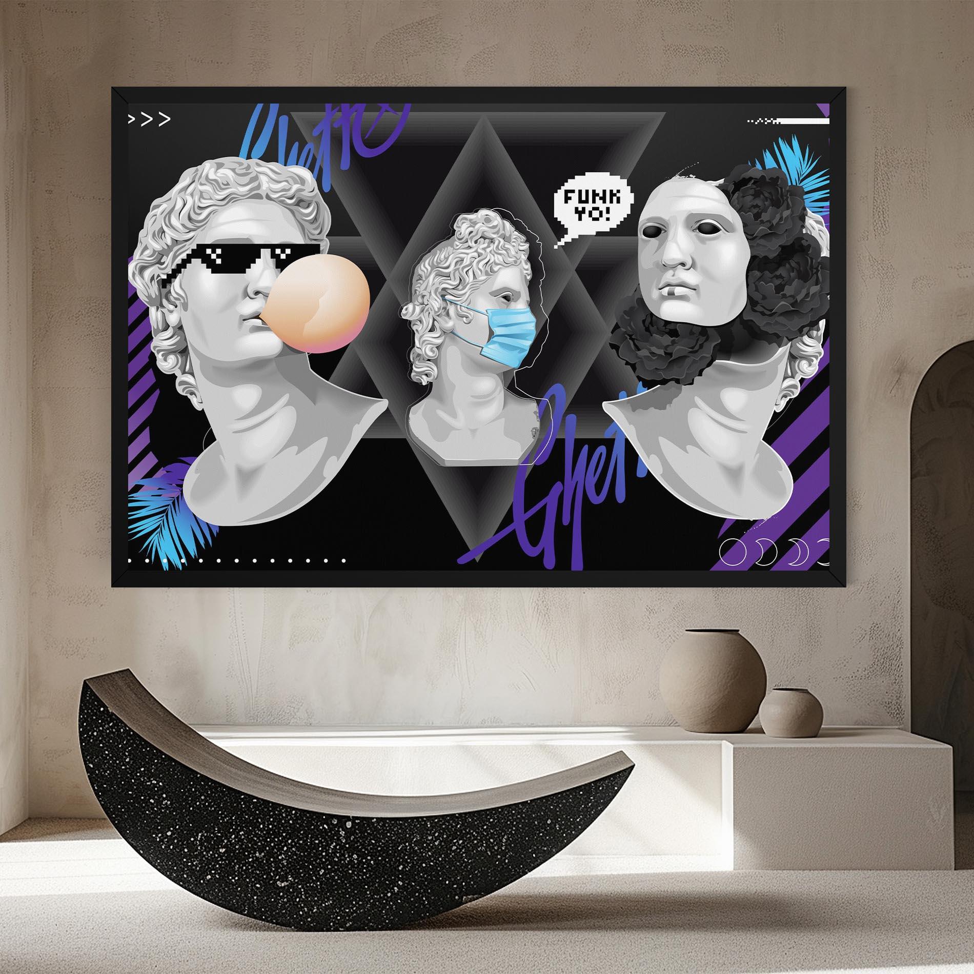 Tablou Canvas Statue Mask mockup 8