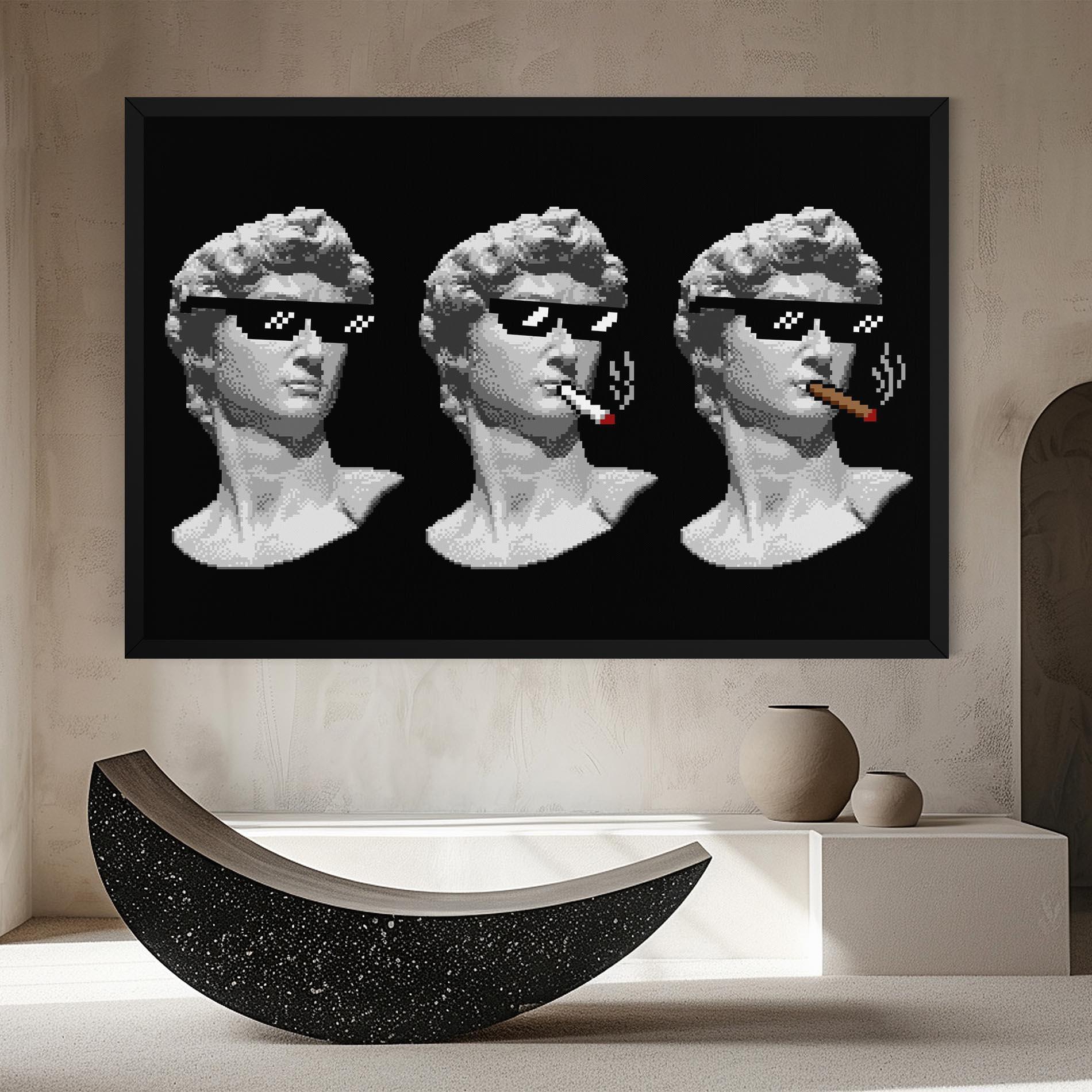 Tablou Canvas Statue Smoking mockup 8