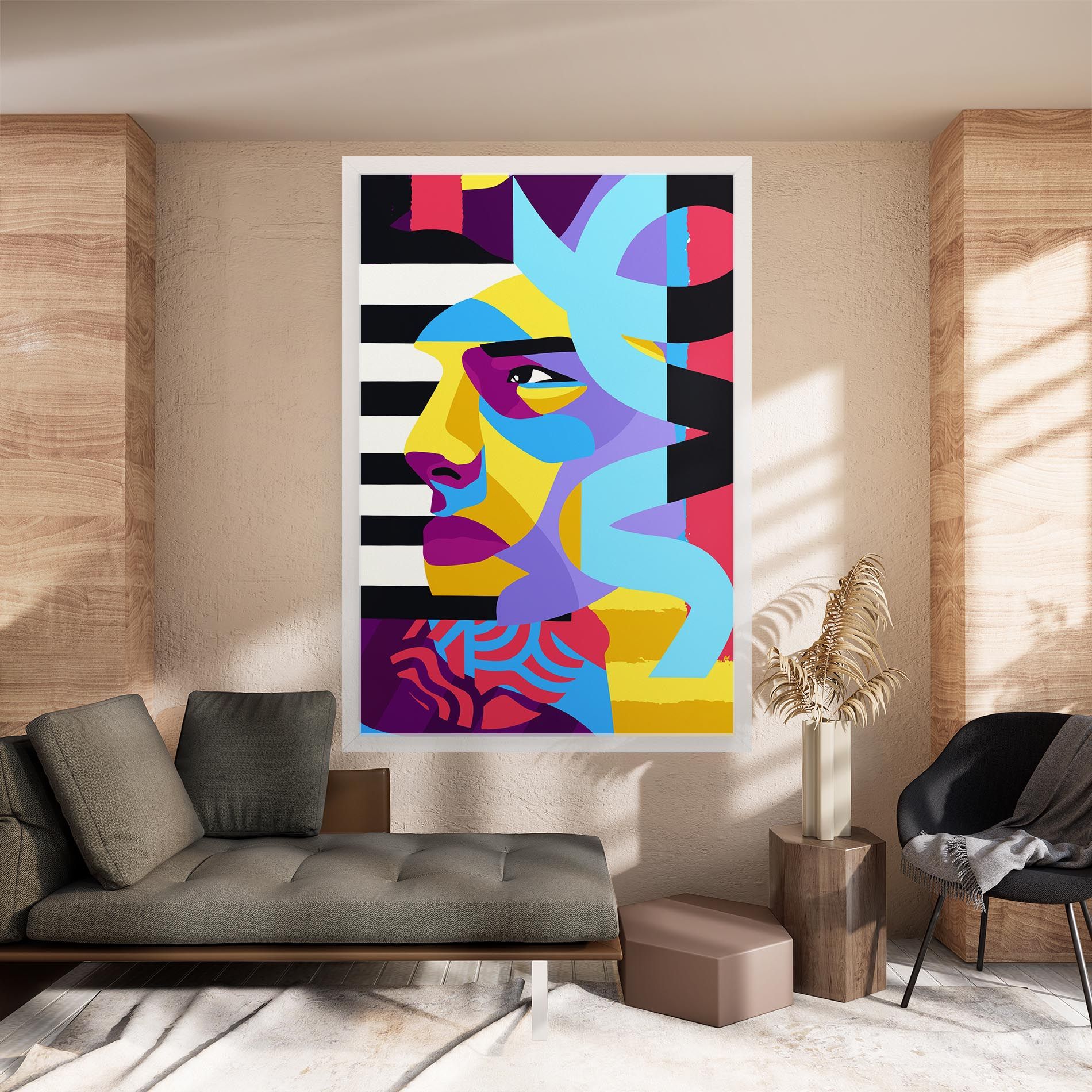 Abstract Male Face mockup 8