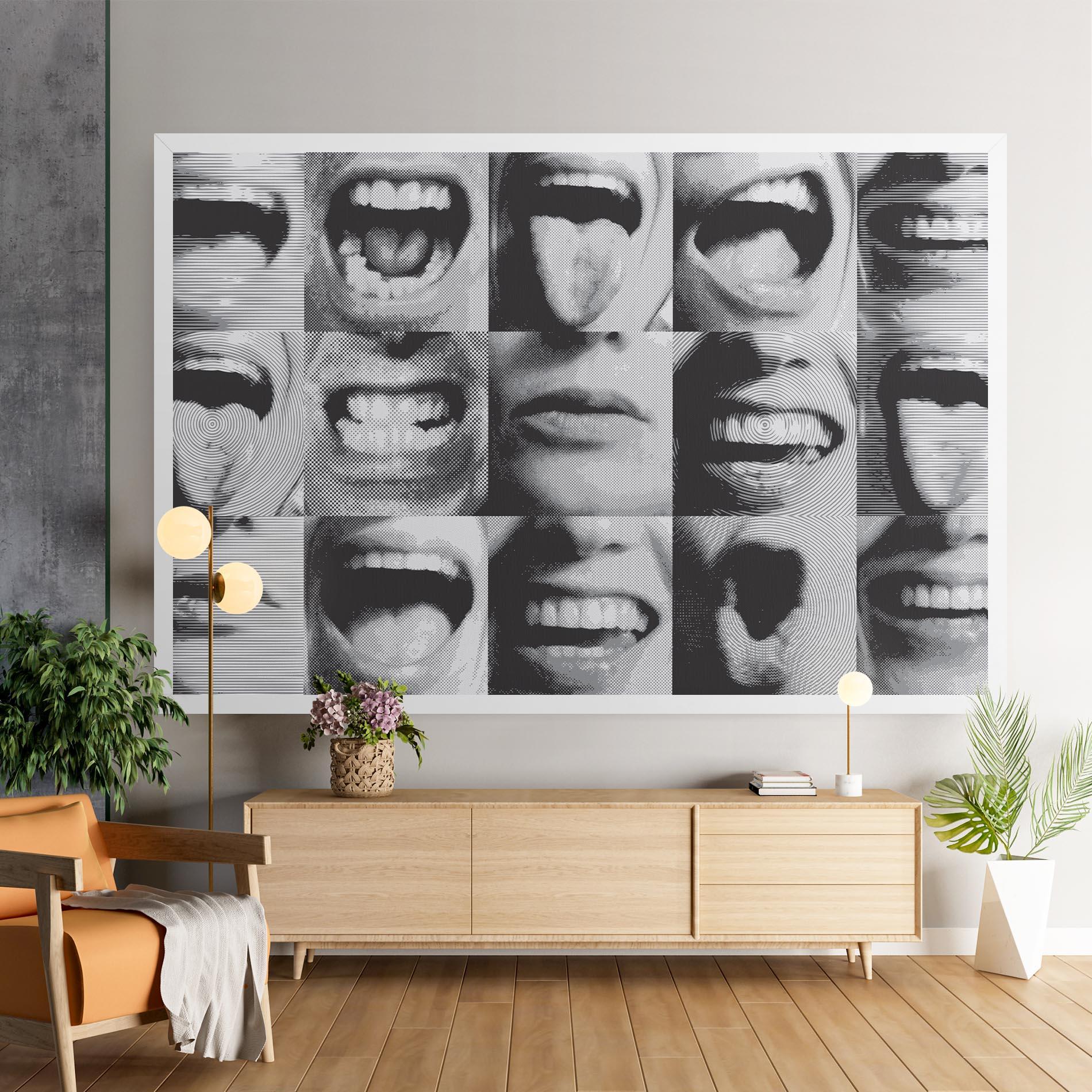 Tablou Canvas Grey Mouth Collage mockup 9