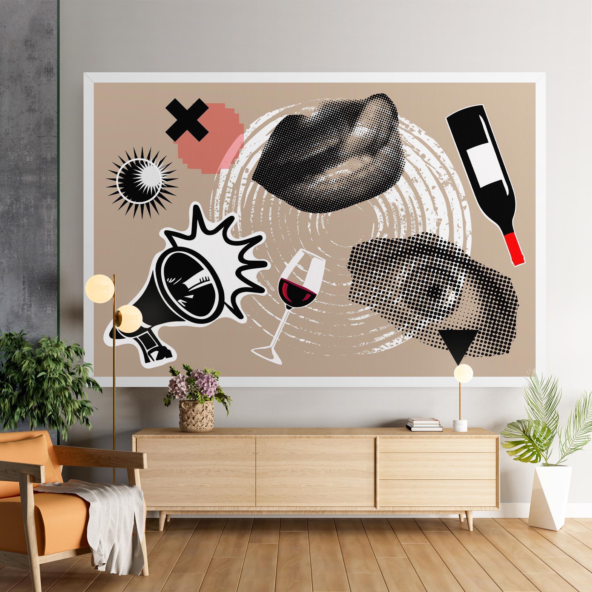 Tablou Canvas Lips Mouth Collage mockup 9