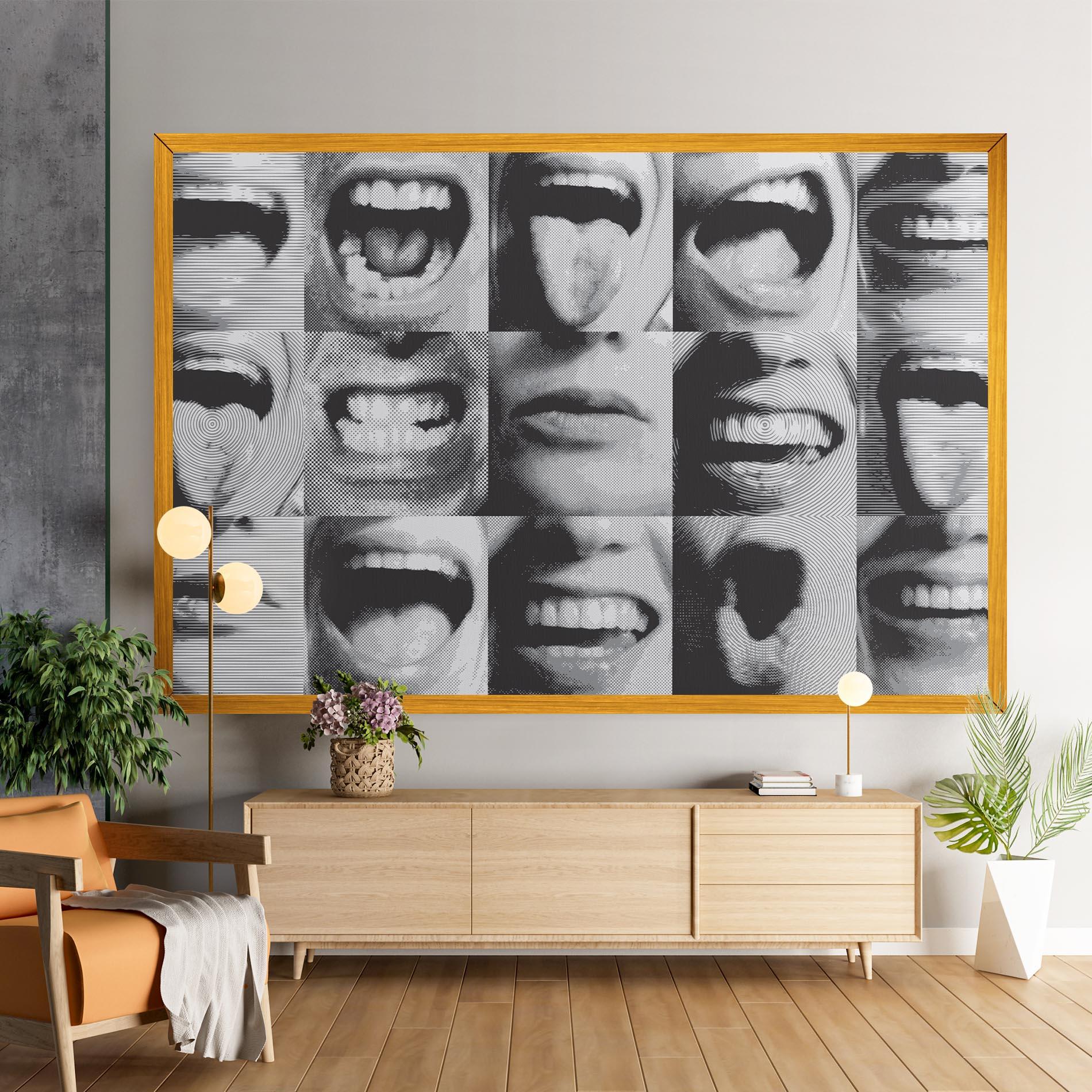 Tablou Canvas Grey Mouth Collage mockup 9